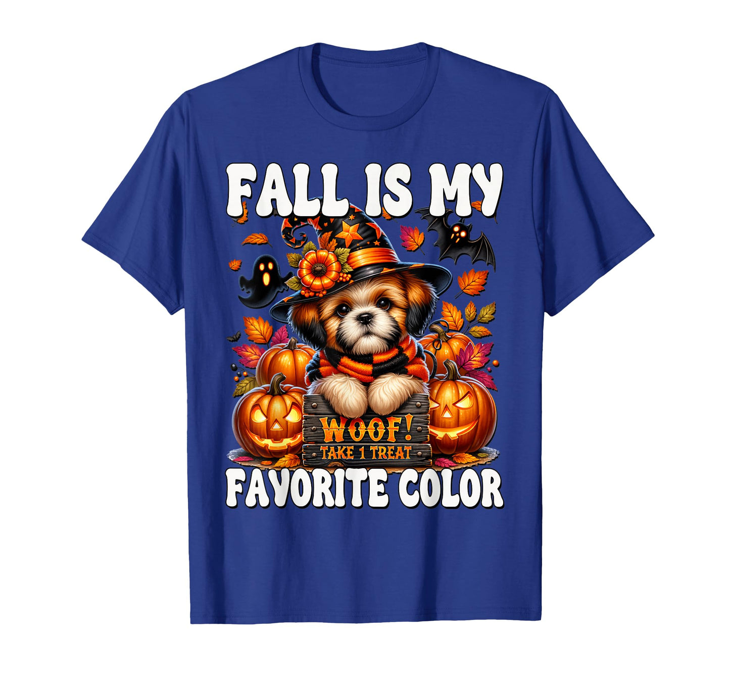 Halloween Shih Tzu Puppy for Mom Fall is My Favorite Color T-Shirt