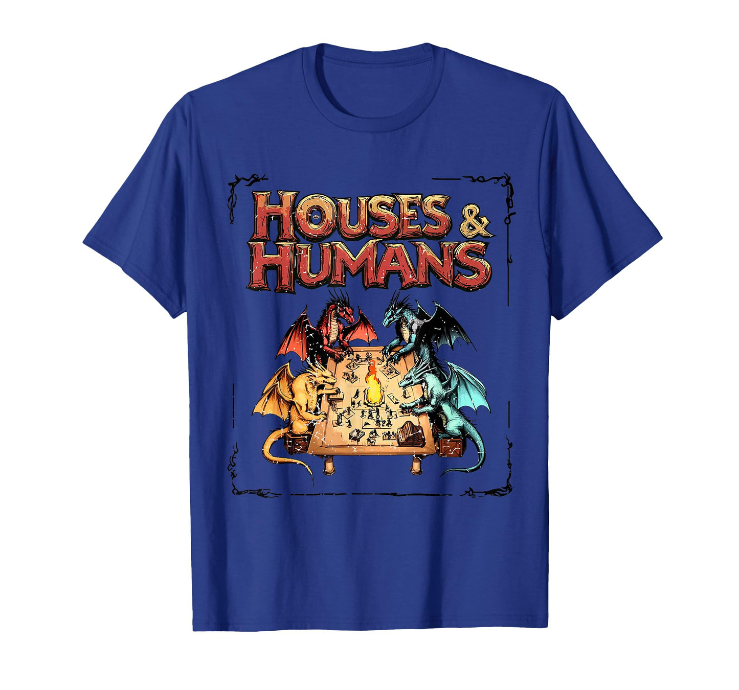 Houses and Humans Vintage Retro 90s Joke Gaming D20 T-Shirt