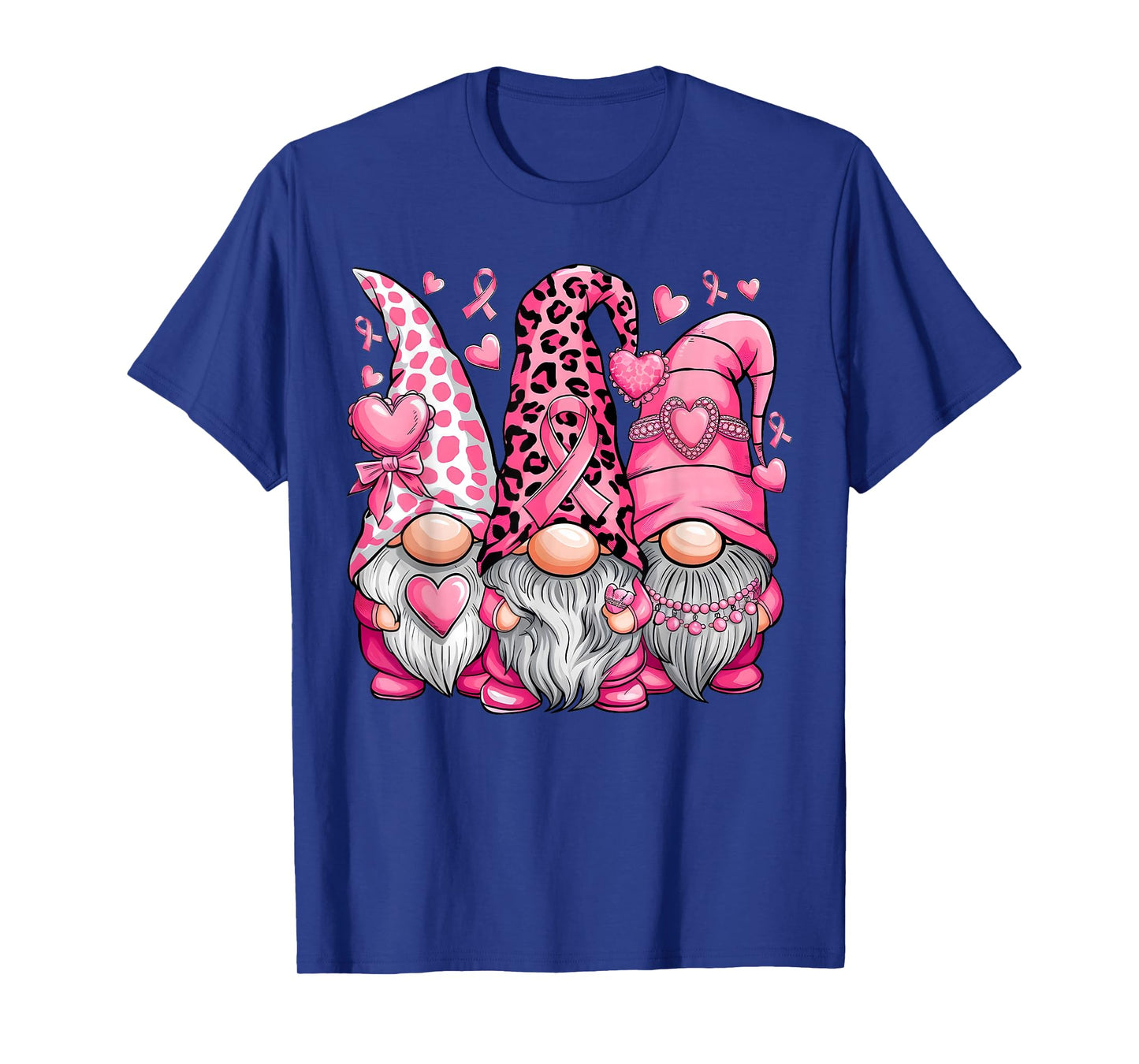 In October We Wear Pink Ribbon Gnomes Women Breast Cancer T-Shirt