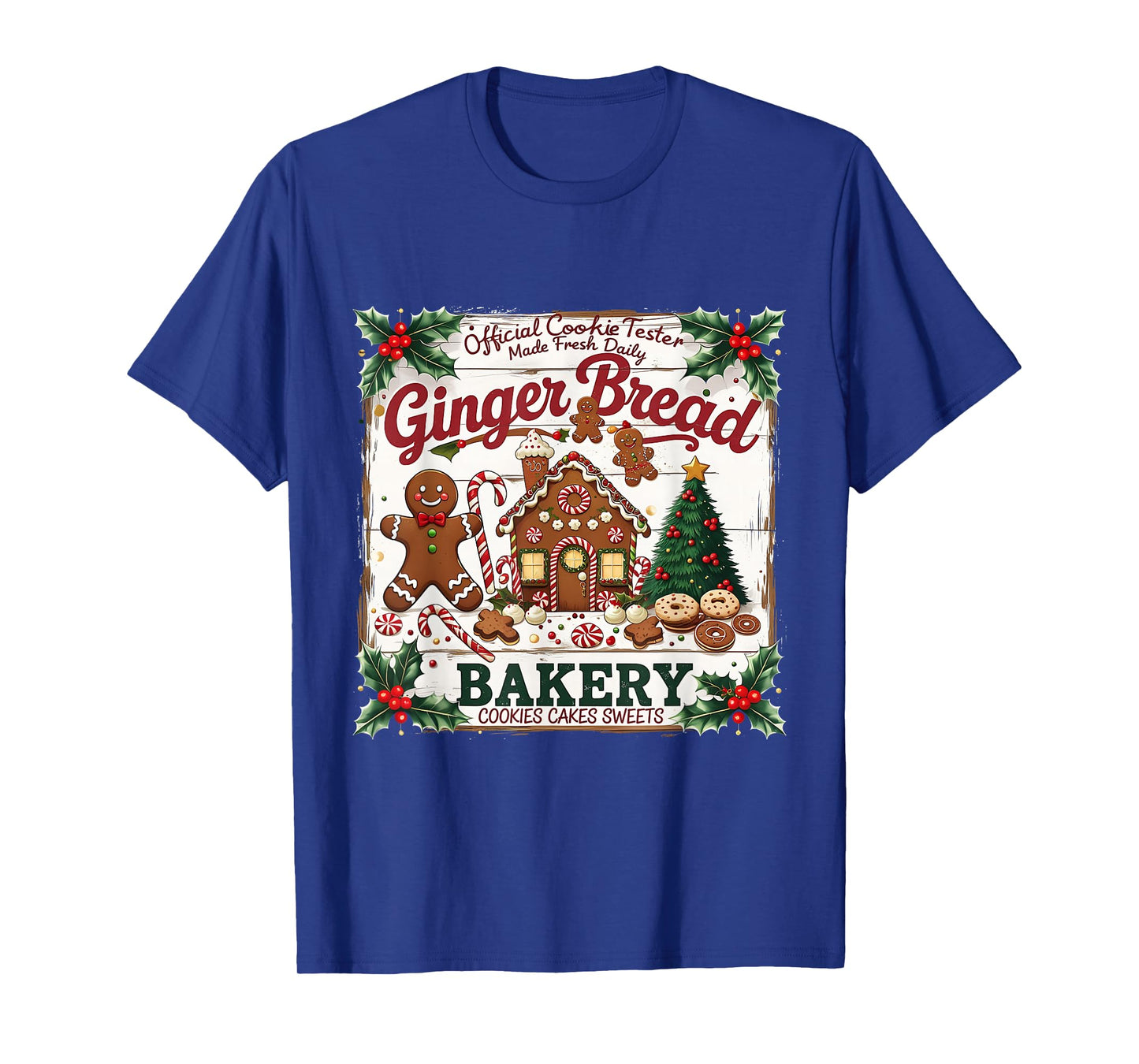 Gingerbread Bakery Christmas Cookie Dealer Holiday Vintage T-Shirt