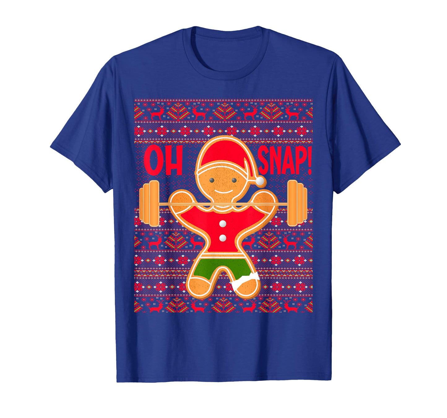 "Oh Snap" Gingerbread Man LIFTMAS Ugly Christmas Gym Funny T-Shirt