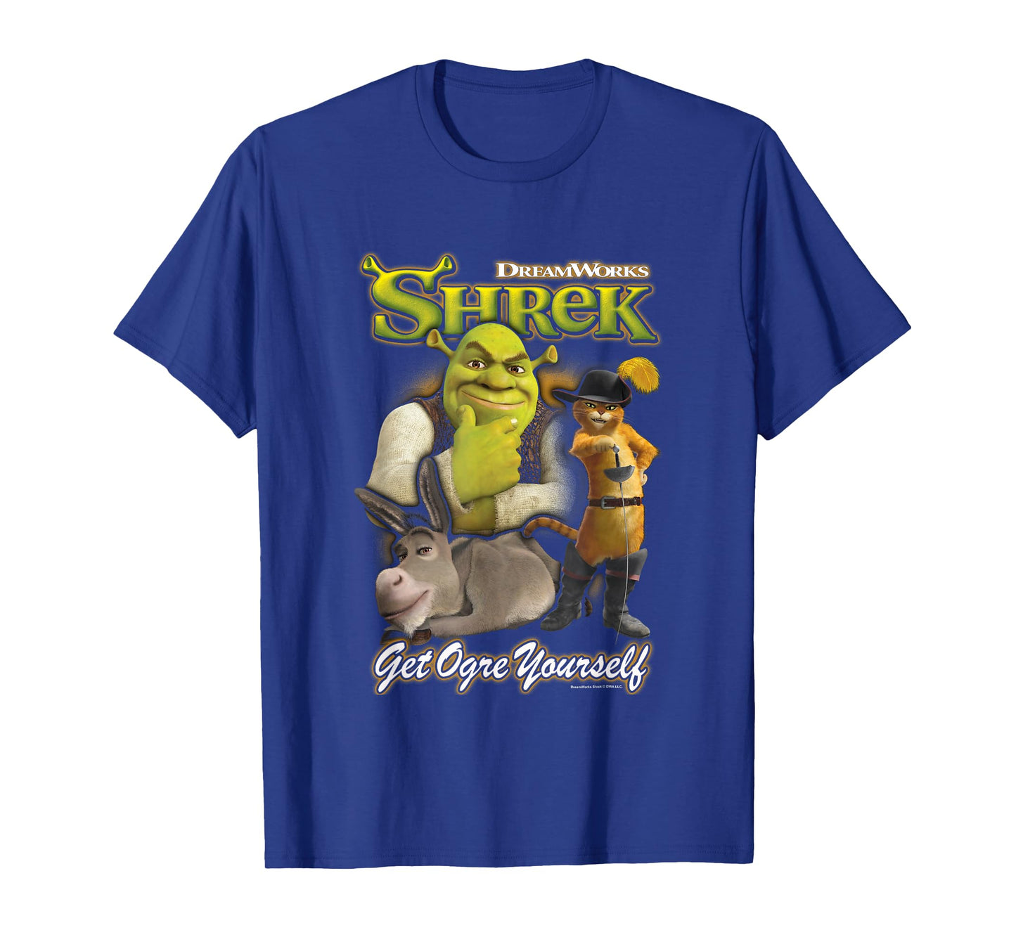 Shrek Get Ogre Yourself Donkey Shrek Puss In Boots 90's Logo T-Shirt