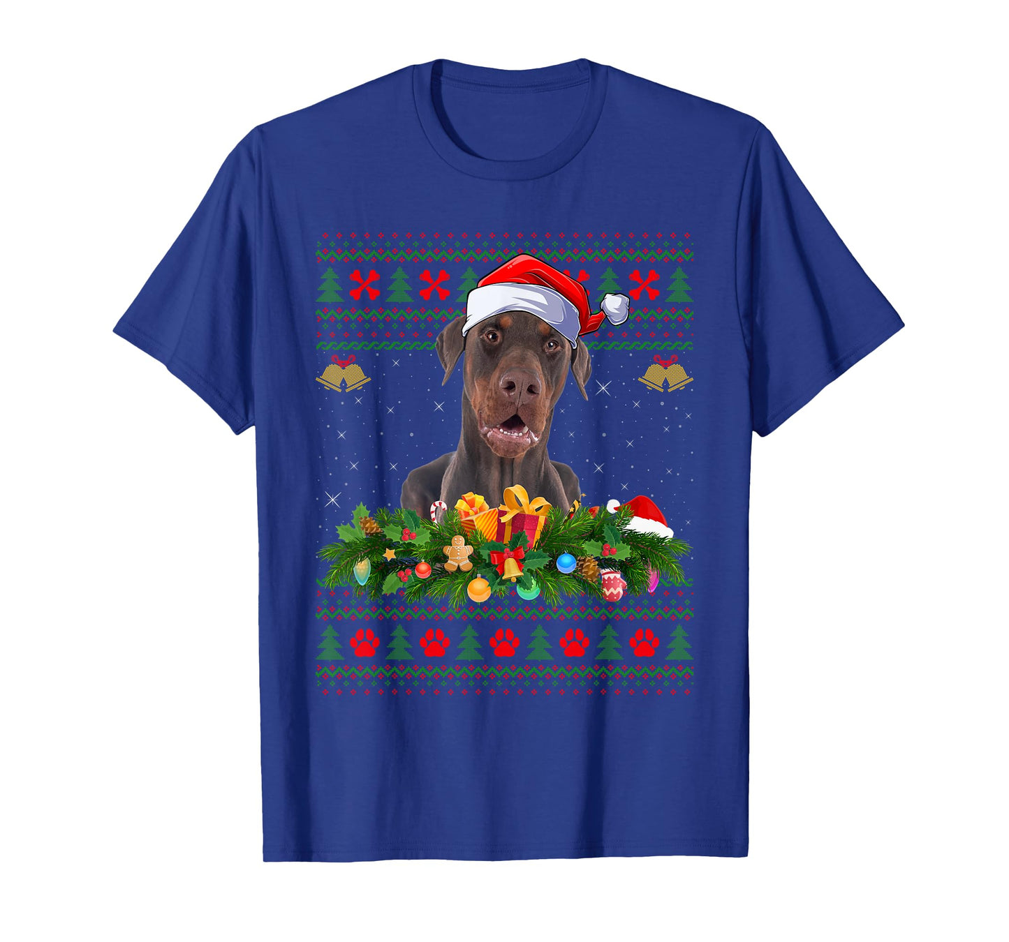 Doberman Dog Ugly Christmas Sweaters Pet Dogs Lover Xmas T-Shirt