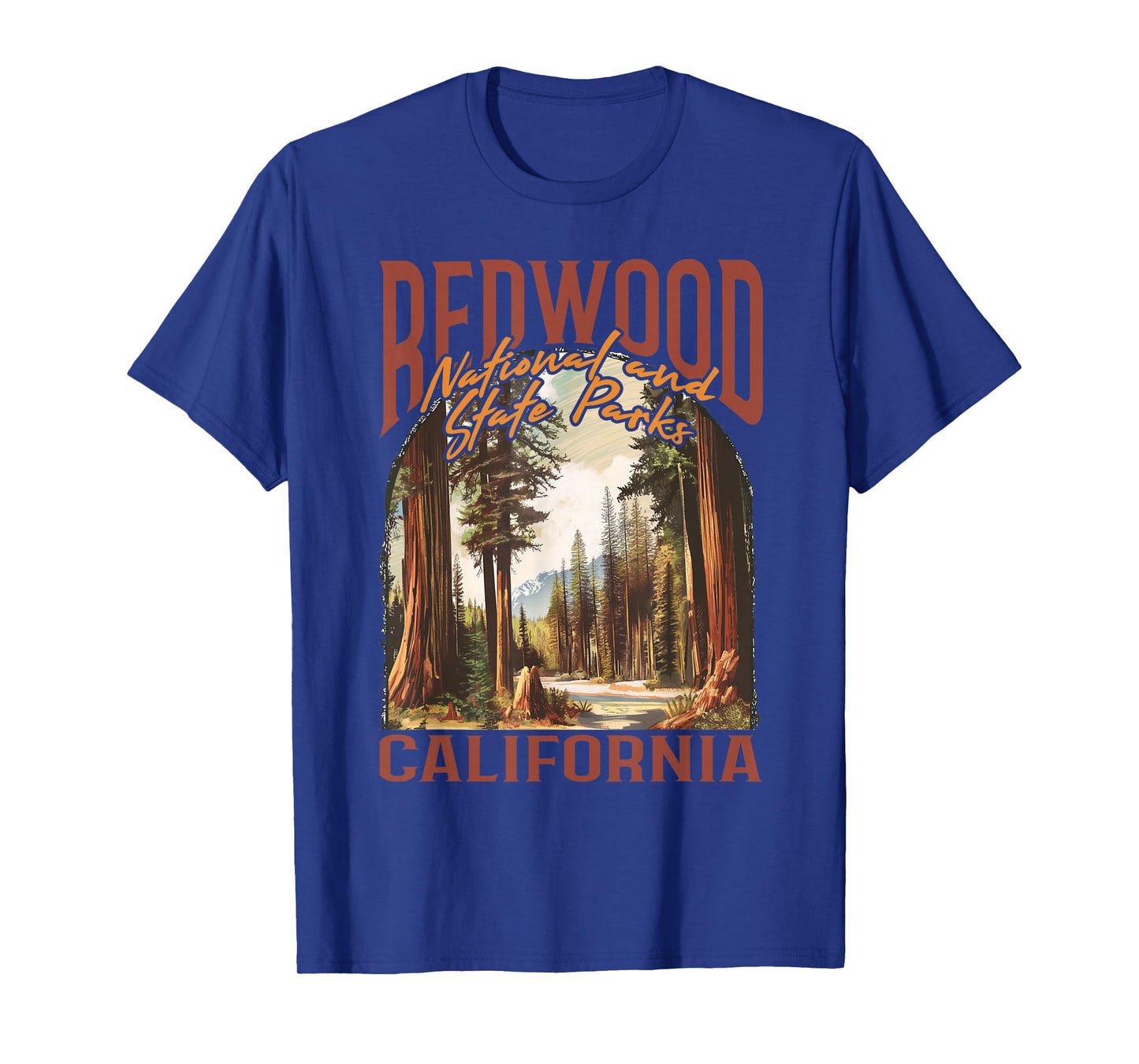 Redwood USA National Park Vintage California Outdoors Retro T-Shirt