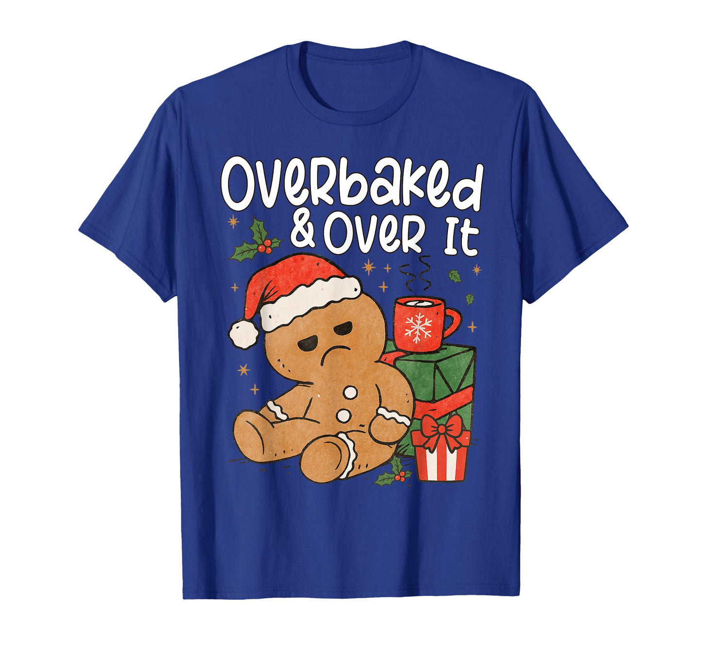 Merry Christmas Gingerbread Cookie Santa Claus Hat Women T-Shirt