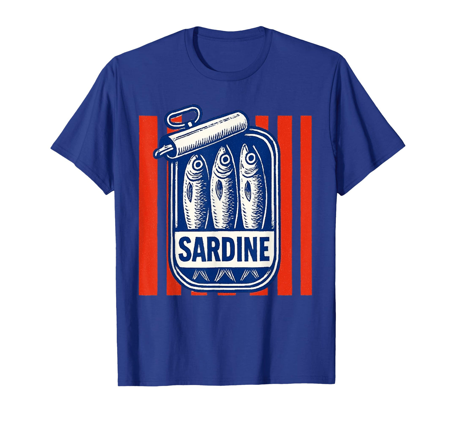 Les sardines red stripes fisherman aesthetic coastal sardine T-Shirt