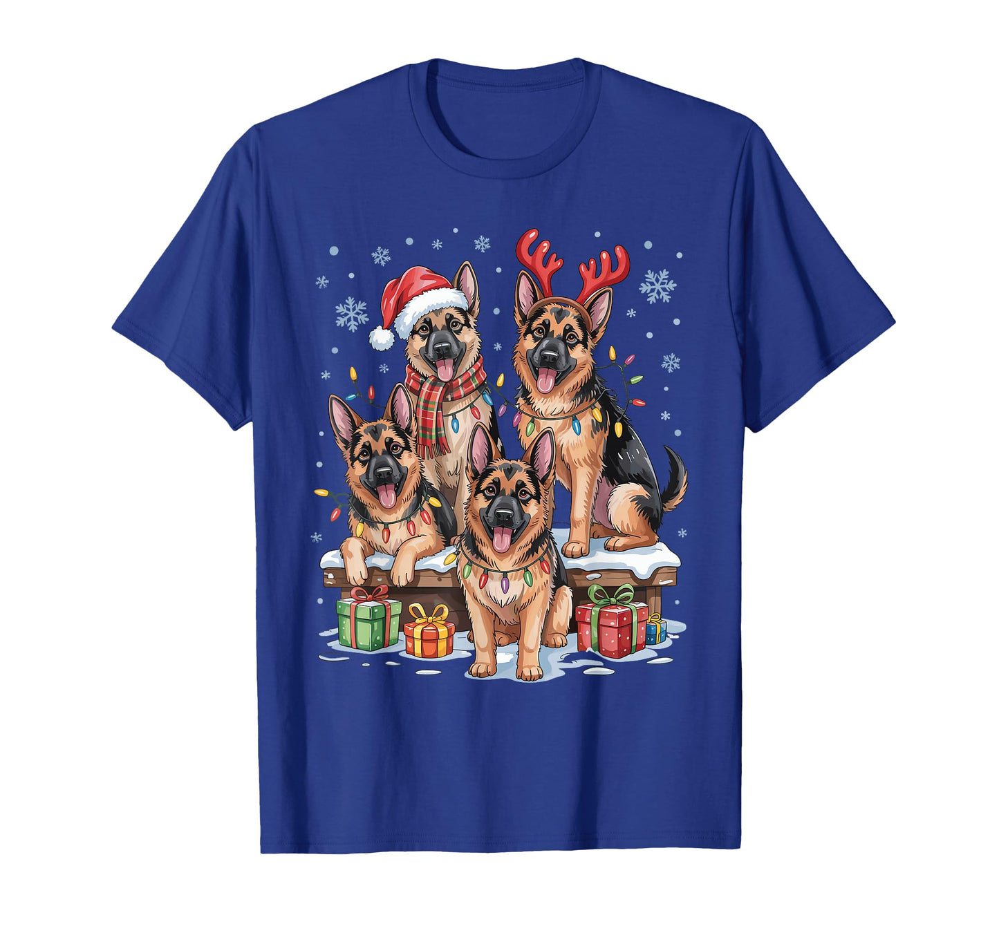 German Shepherd Christmas Puppies Dog Lovers Holiday Pajamas T-Shirt