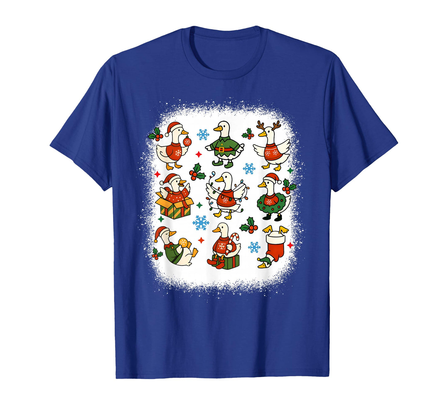 Retro Christmas Silly Goose Christmas Light Goosemas Bleach T-Shirt