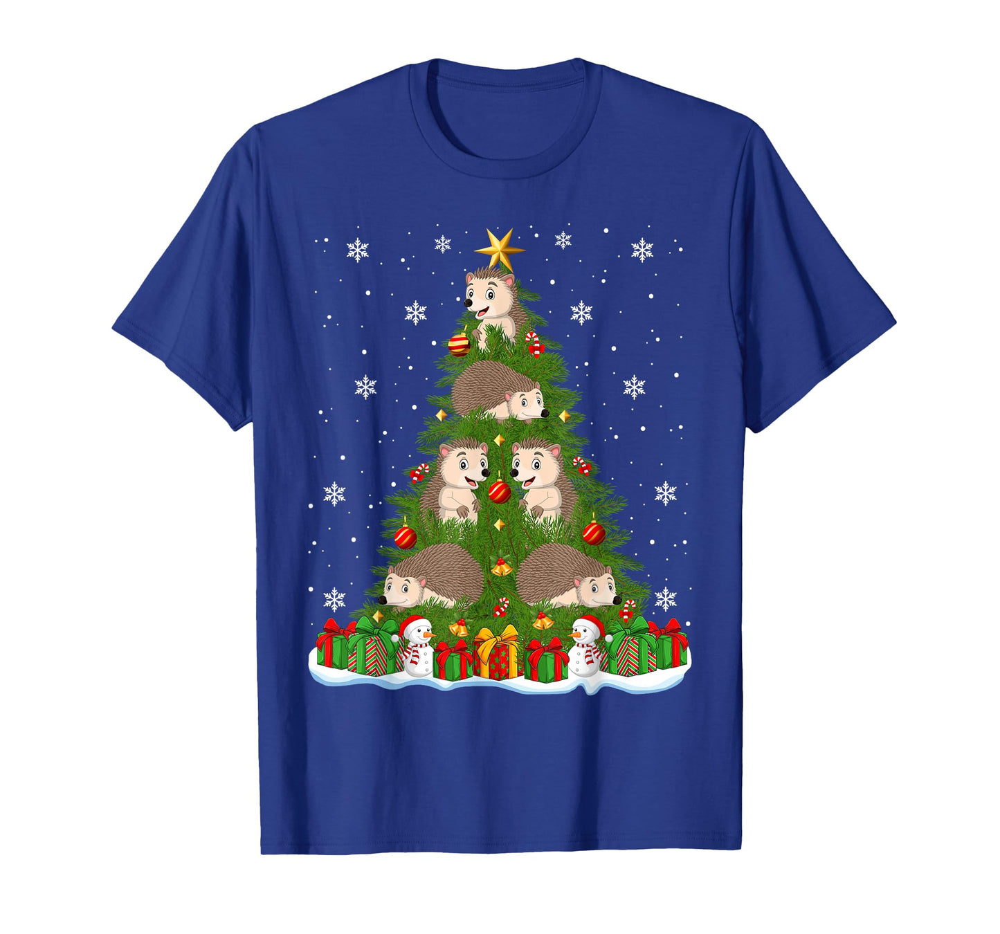 Hedgehog Christmas Tree Holiday Decor Funny Xmas Lights T-Shirt