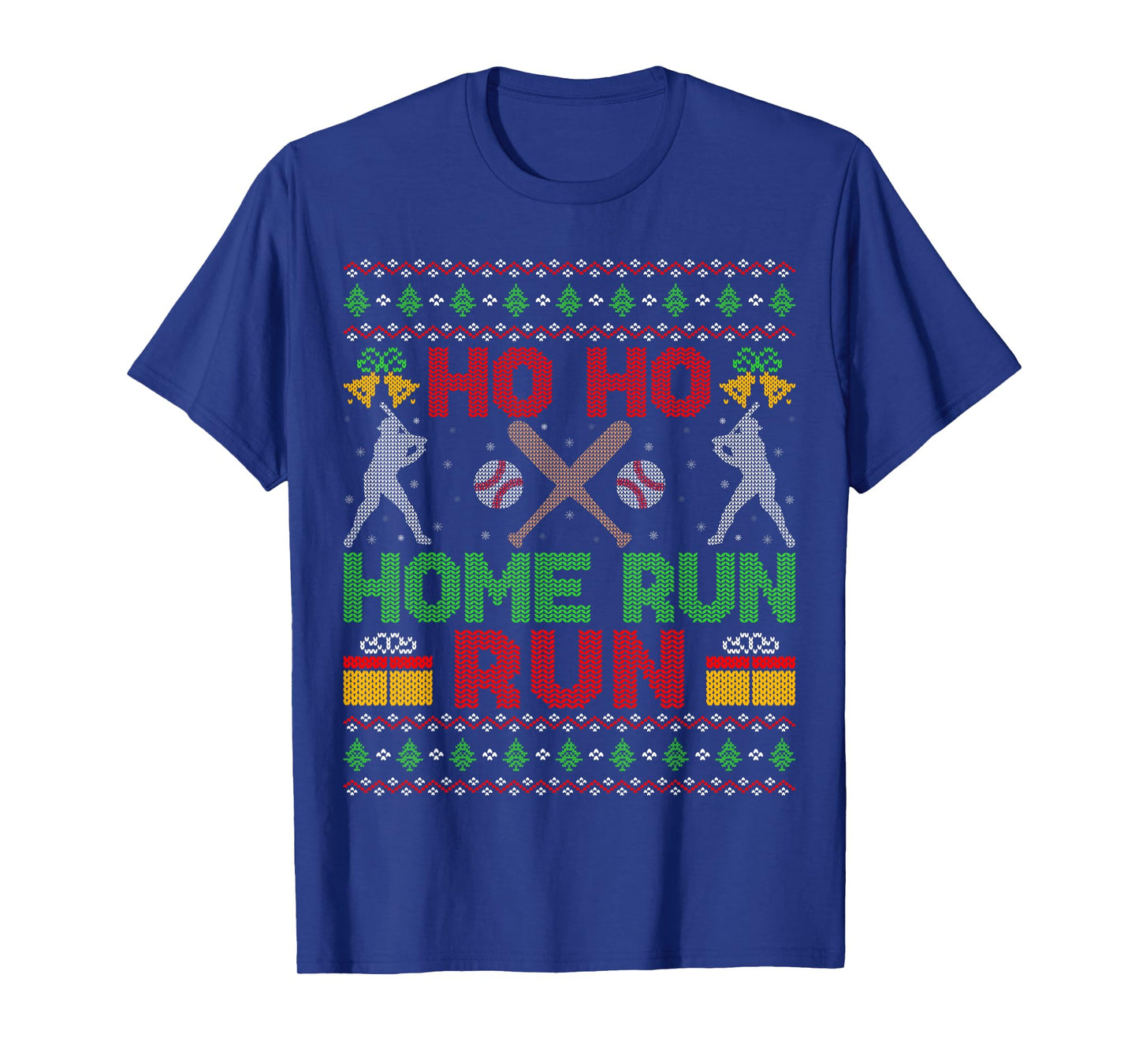 Baseball Ugly Xmas Sweater Style Baseball Player Christmas T-Shirt