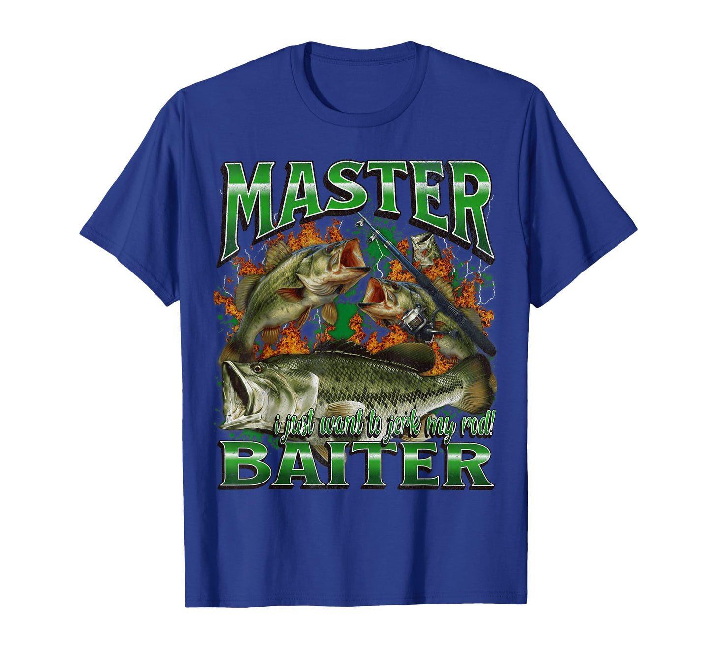 Master Baiter Funny Offensive Fishing Meme Bootleg Graphic T-Shirt