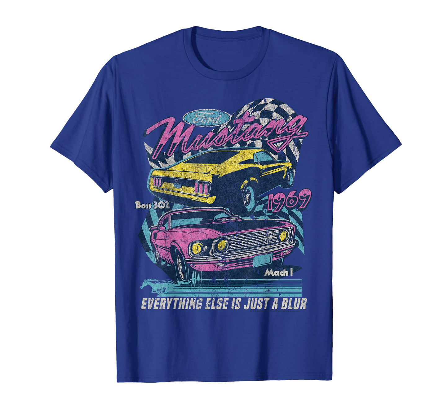 Ford - Vintage Mustang Mach 1 1969 Boss 302 Just A Blur T-Shirt