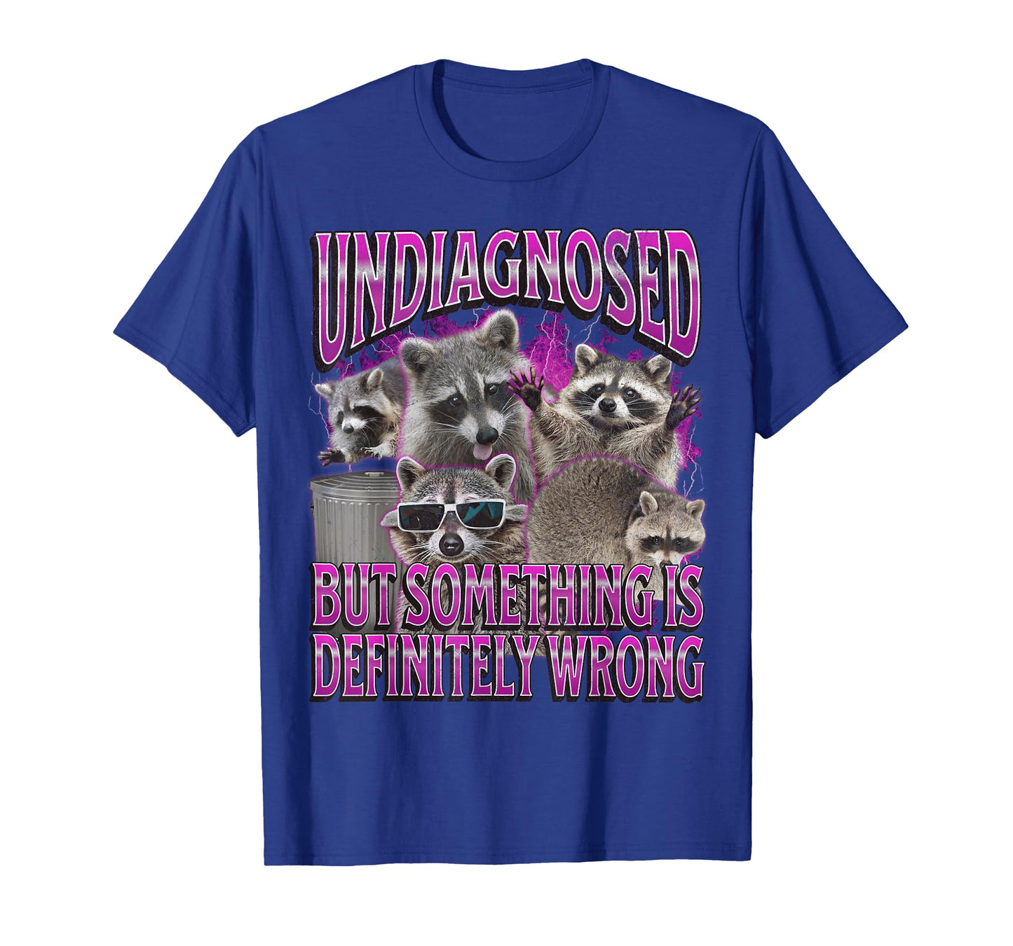 MildlyPerturbed Unisex-Adults Retro Funny Raccoon Meme T-Shirt, Black, Small, Short Sleeve