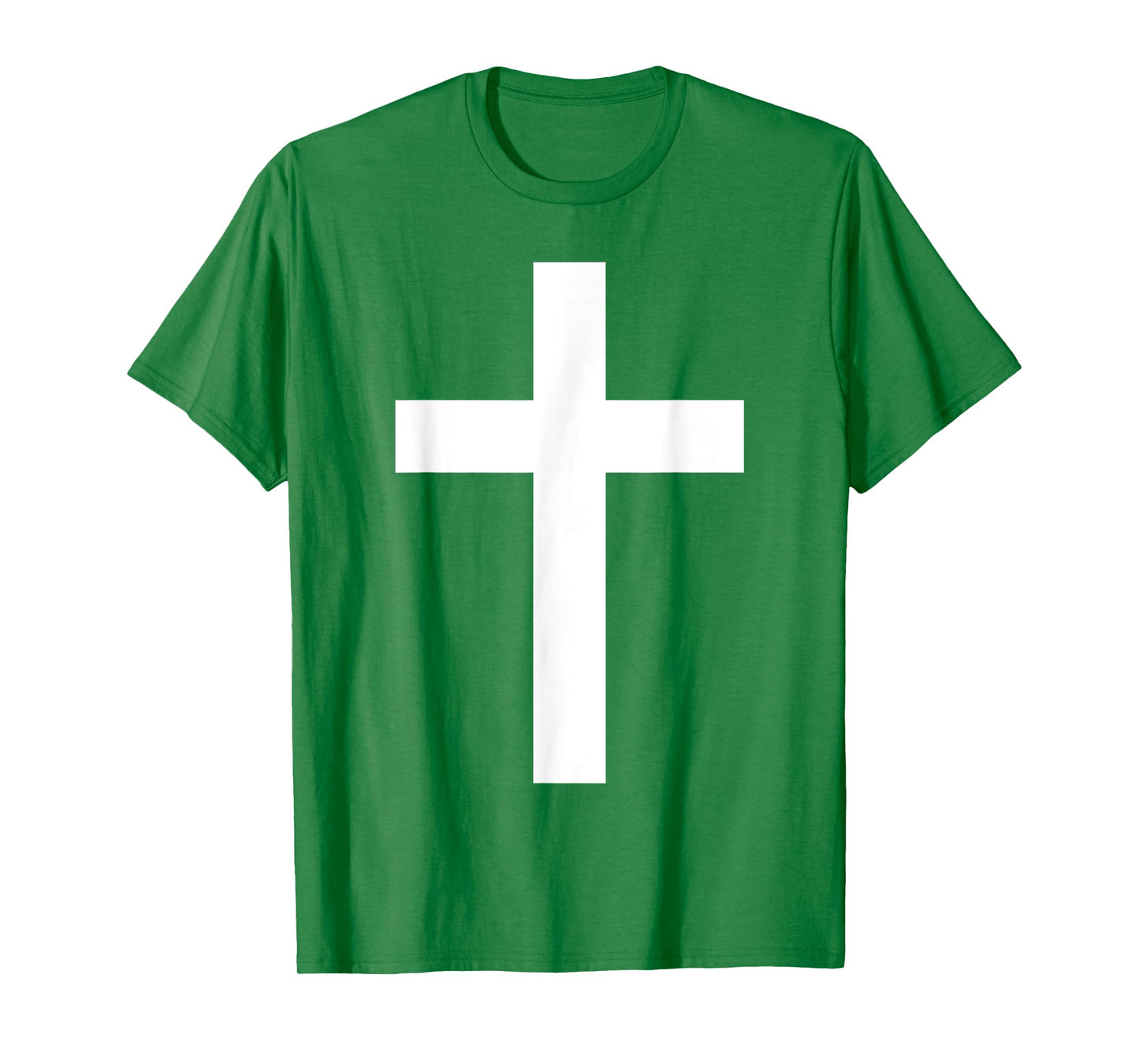 White Christian Jesus Cross Green T-Shirt