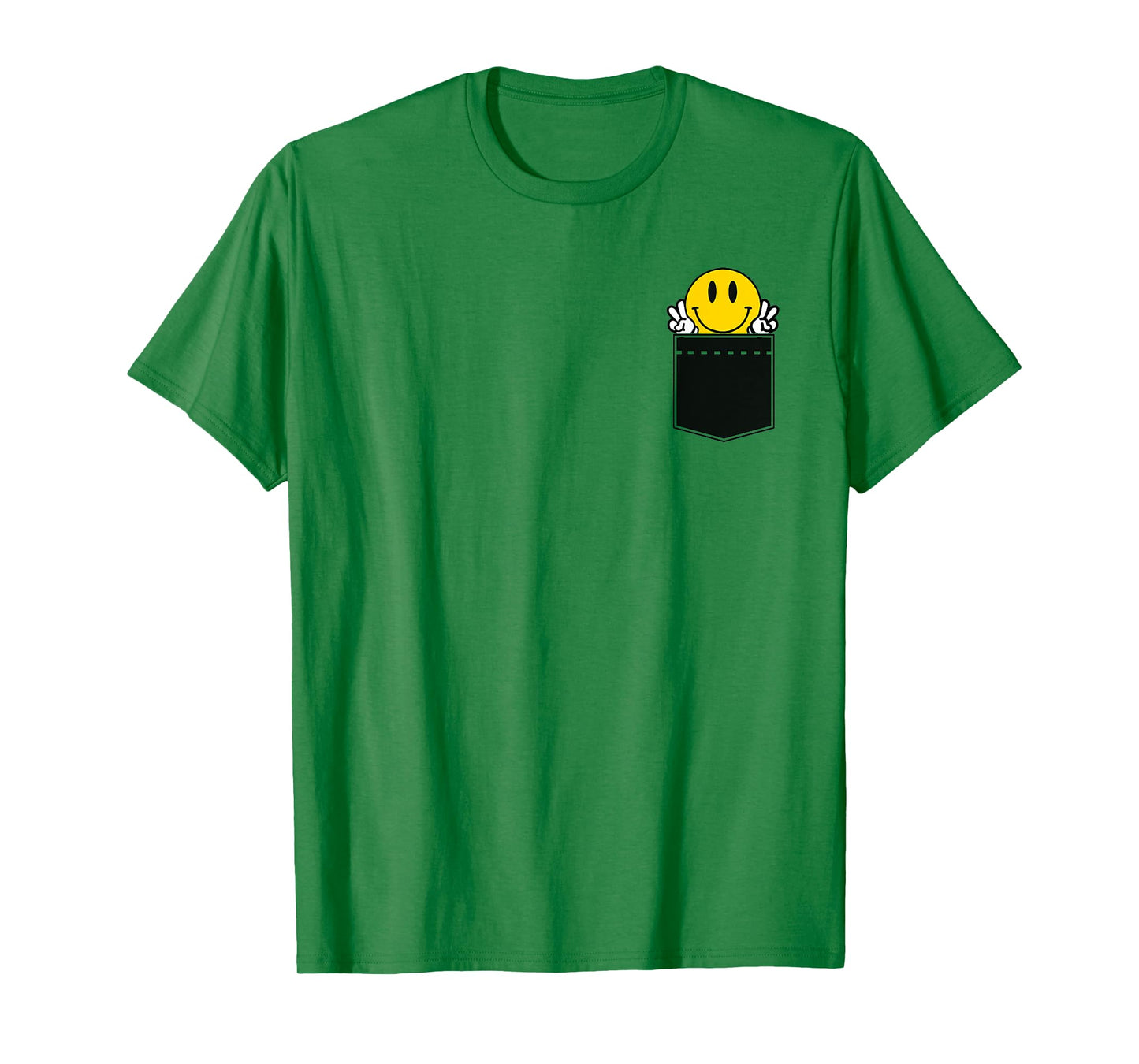 Yellow Smile Face Cute Checkered Peace Smiling Happy Face T-Shirt