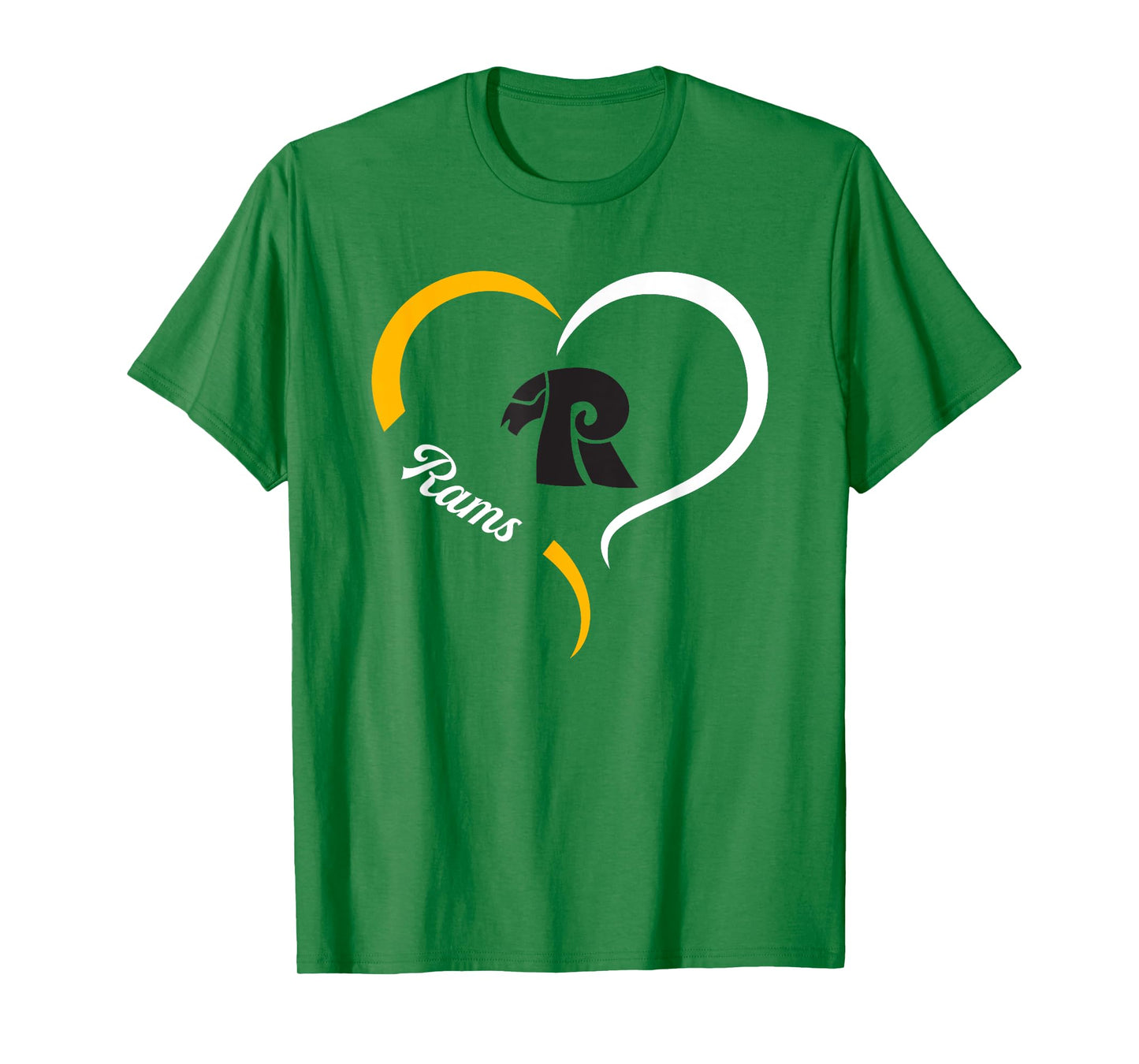 Rutherford Rams Logo Half Heart Slogan HS T-Shirt