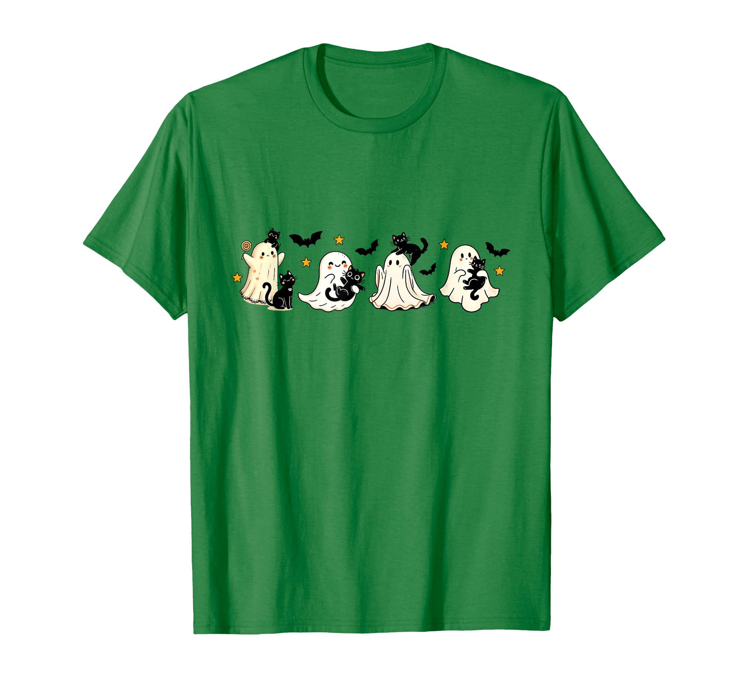 Cute Black Cat Ghost Halloween Ghost Holding Black Cat Women T-Shirt