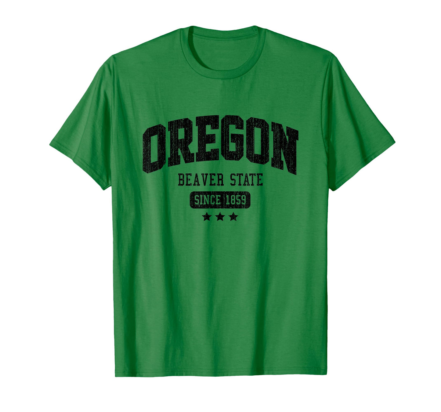 Vintage Oregon Beaver State Athletic Black Rough Text T-Shirt