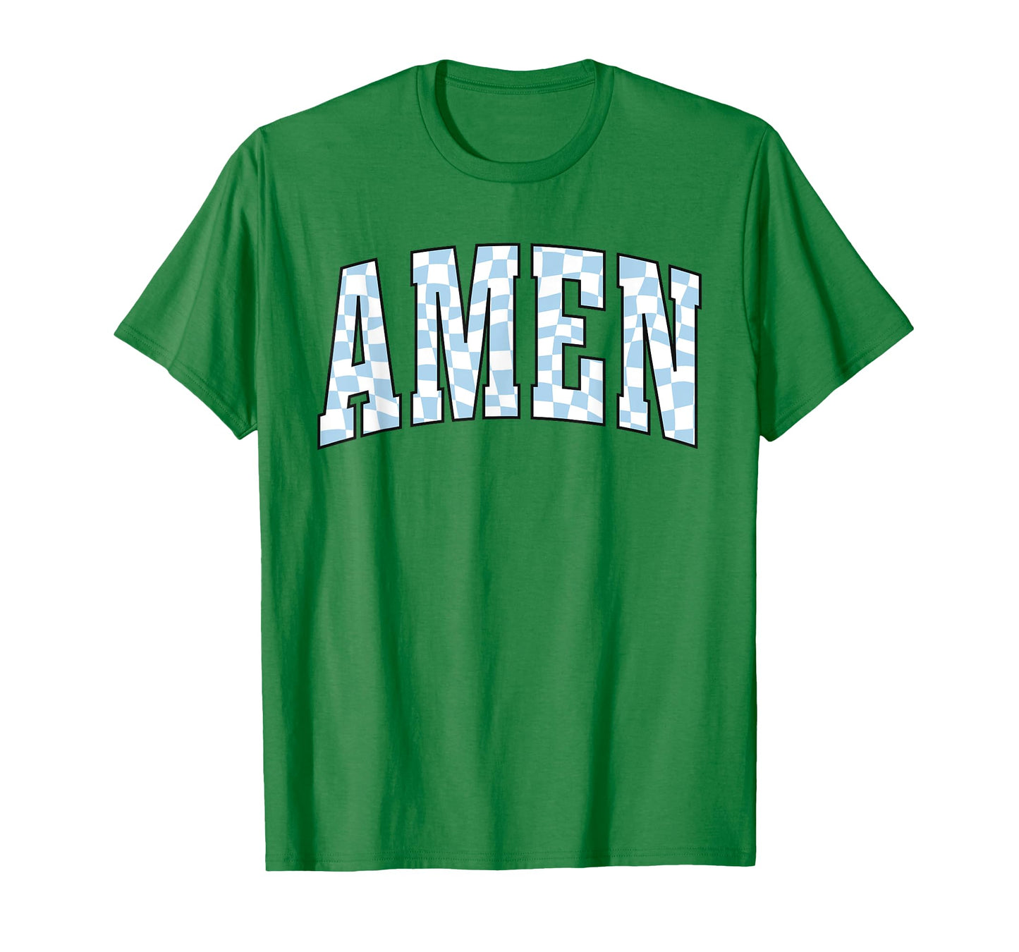 Amen Religious Checkerboard Christian Bible Verse Jesus T-Shirt