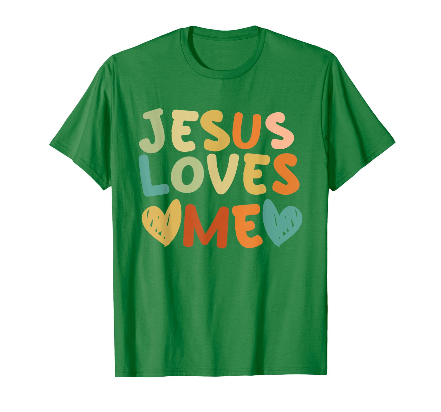 Groovy Jesus Loves Me Biblical Christian Church Retro T-Shirt