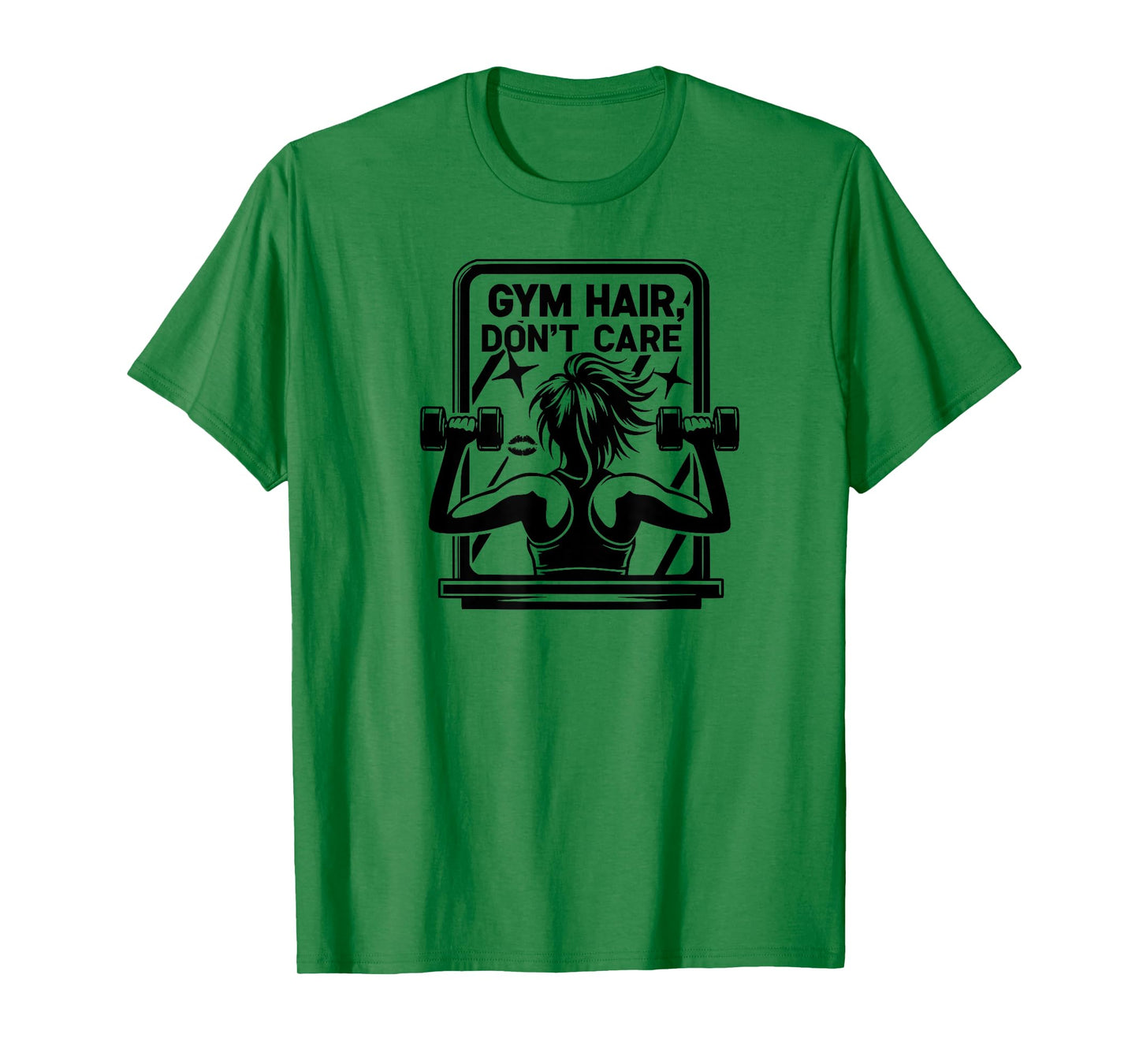 Gym Hair Don't Care, Girl Fitness Training Workout Gym T-Shirt