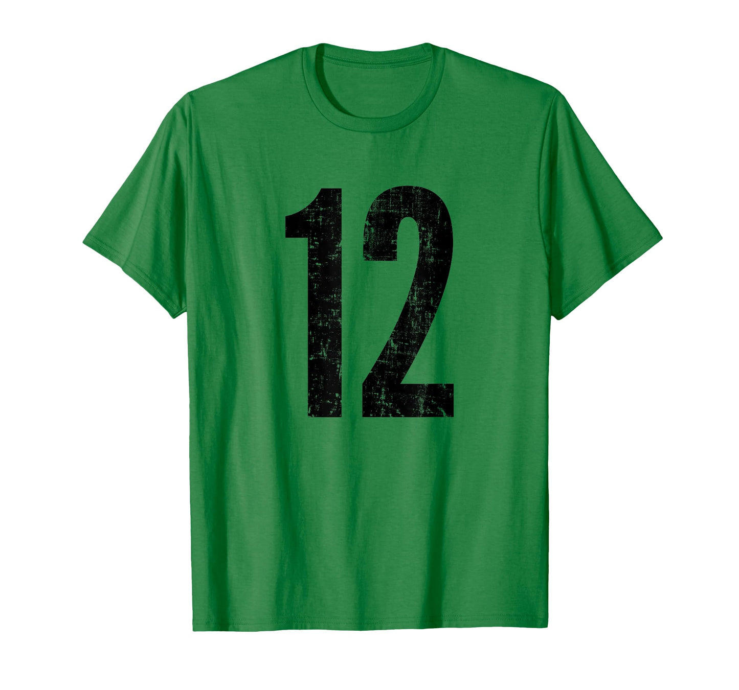 Number 12 Distressed Vintage Twelve Sports Training Practice T-Shirt