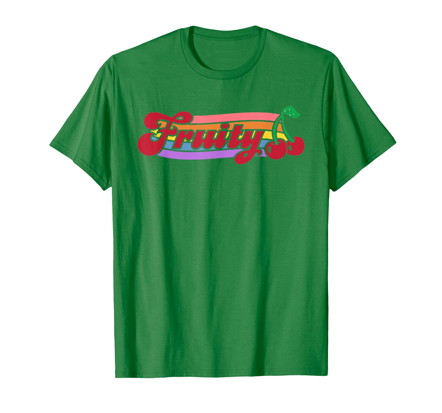 Vintage Fruity Cherry Nonbinary Lesbian Subtle Pride Sapphic T-Shirt