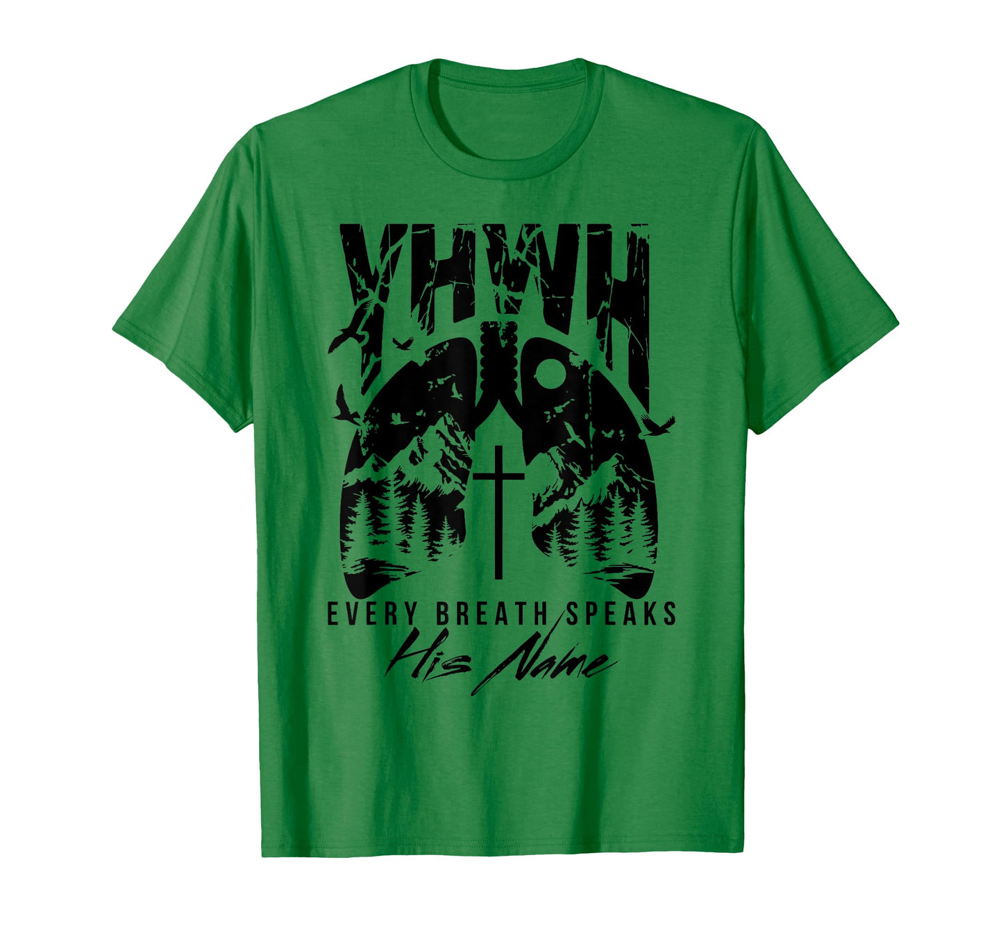 Floral Lung Christian Our Very Breath Speaks His Name YHWH T-Shirt