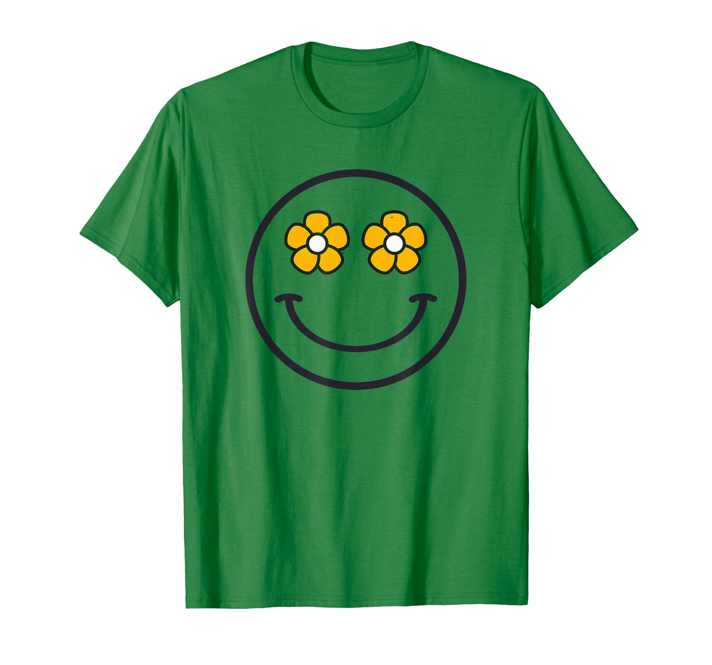 Funny Smiling Flowers Women Girls Cool Happy Face Smile T-Shirt