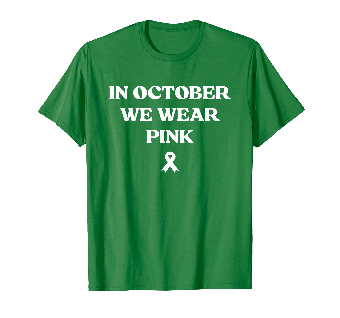 in October We Wear Pink Ribbon Witch Halloween Breast Cancer T-Shirt