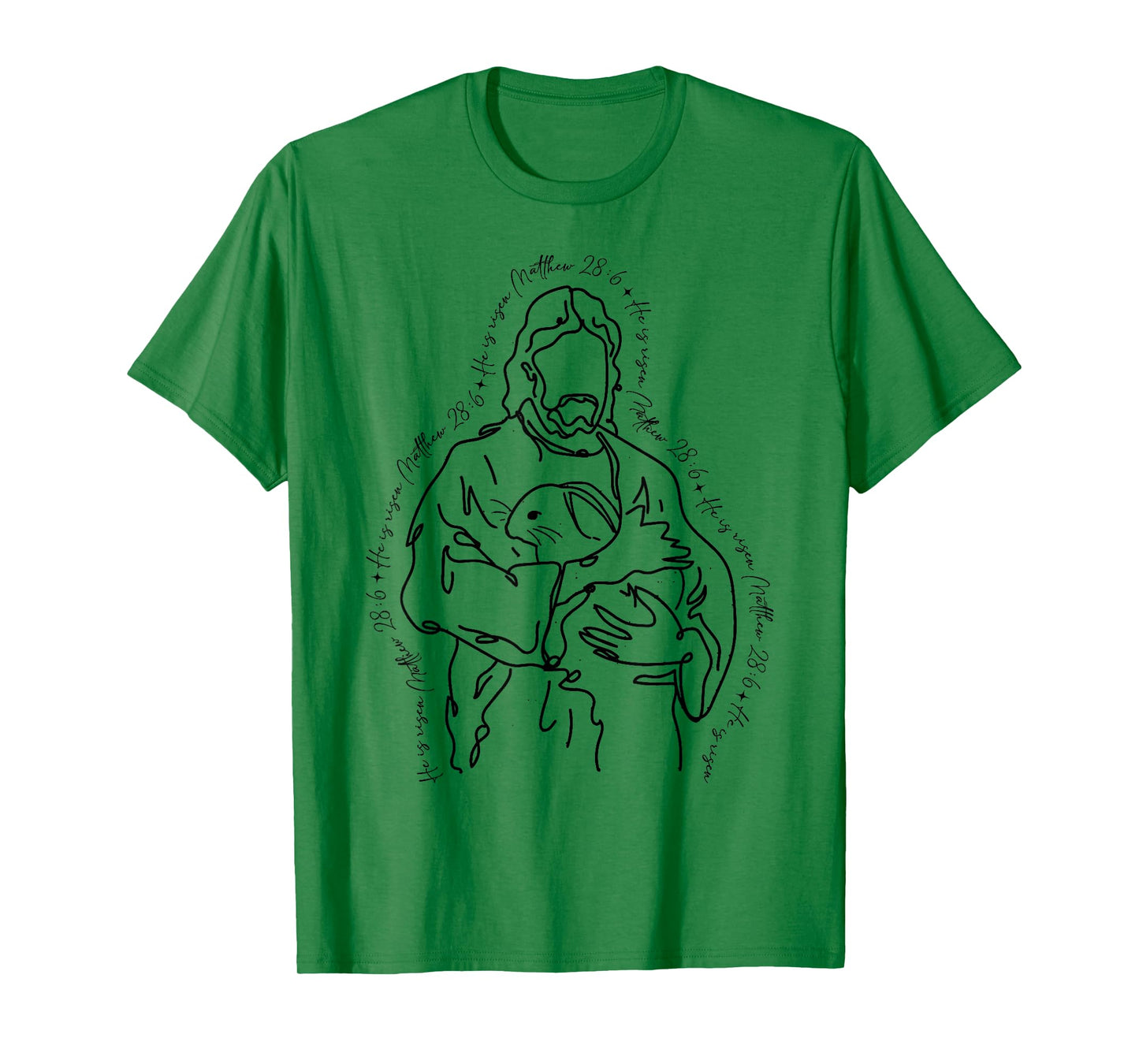 Easter Jesus Rabbit He Is Risen Religious Christian Women T-Shirt