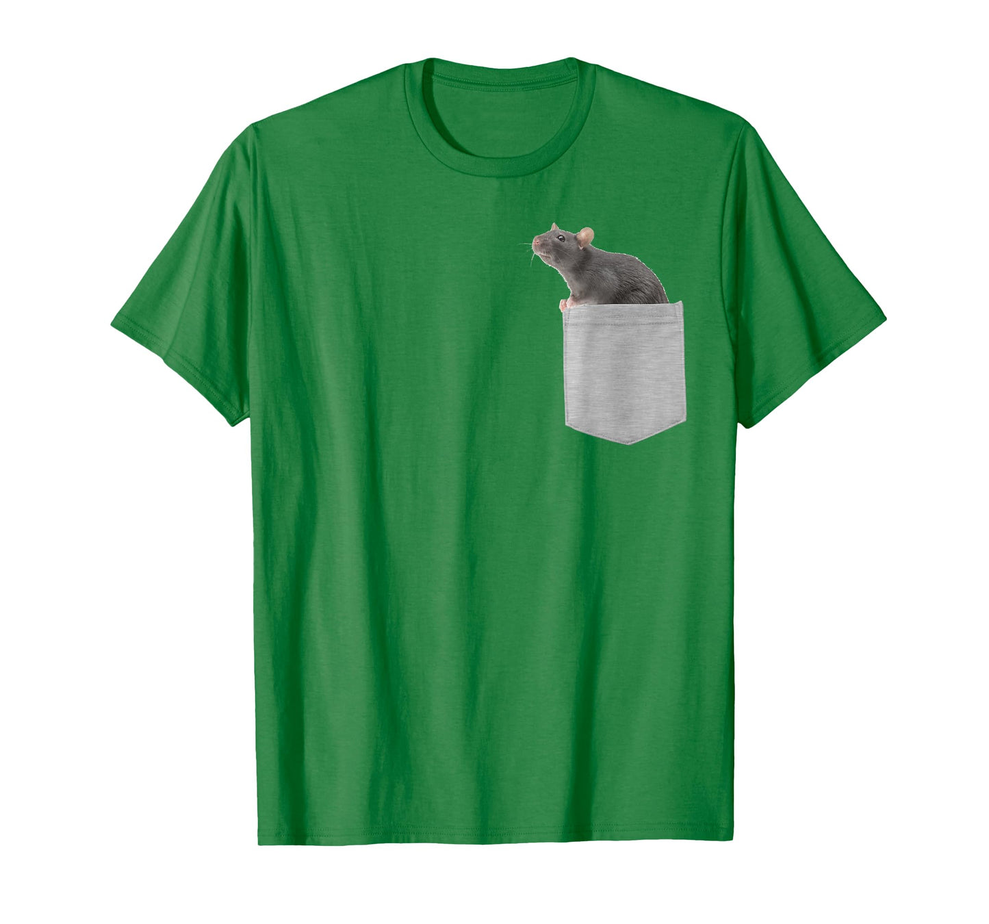 Animal in Your Pocket Rat T-Shirt - Grey - Small - Boys - Unisex - Short Sleeve - Cotton & Polyester Blend - Classic Fit - Cartoon Rat Design - All Occasions - Adult Size
