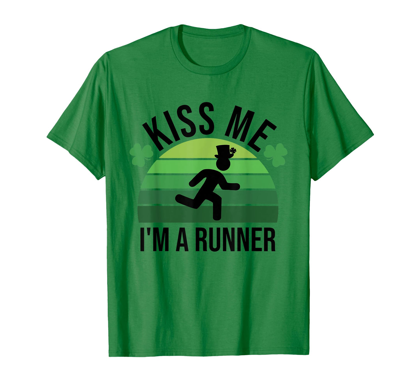 Kiss Me I'm A Runner Retro Marathon Running St Patrick's Day T-Shirt