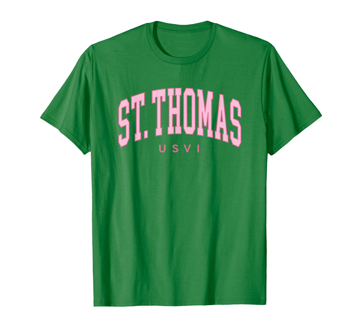 St Thomas USVI Preppy Retro Throwback Pink Womens Girls T-Shirt