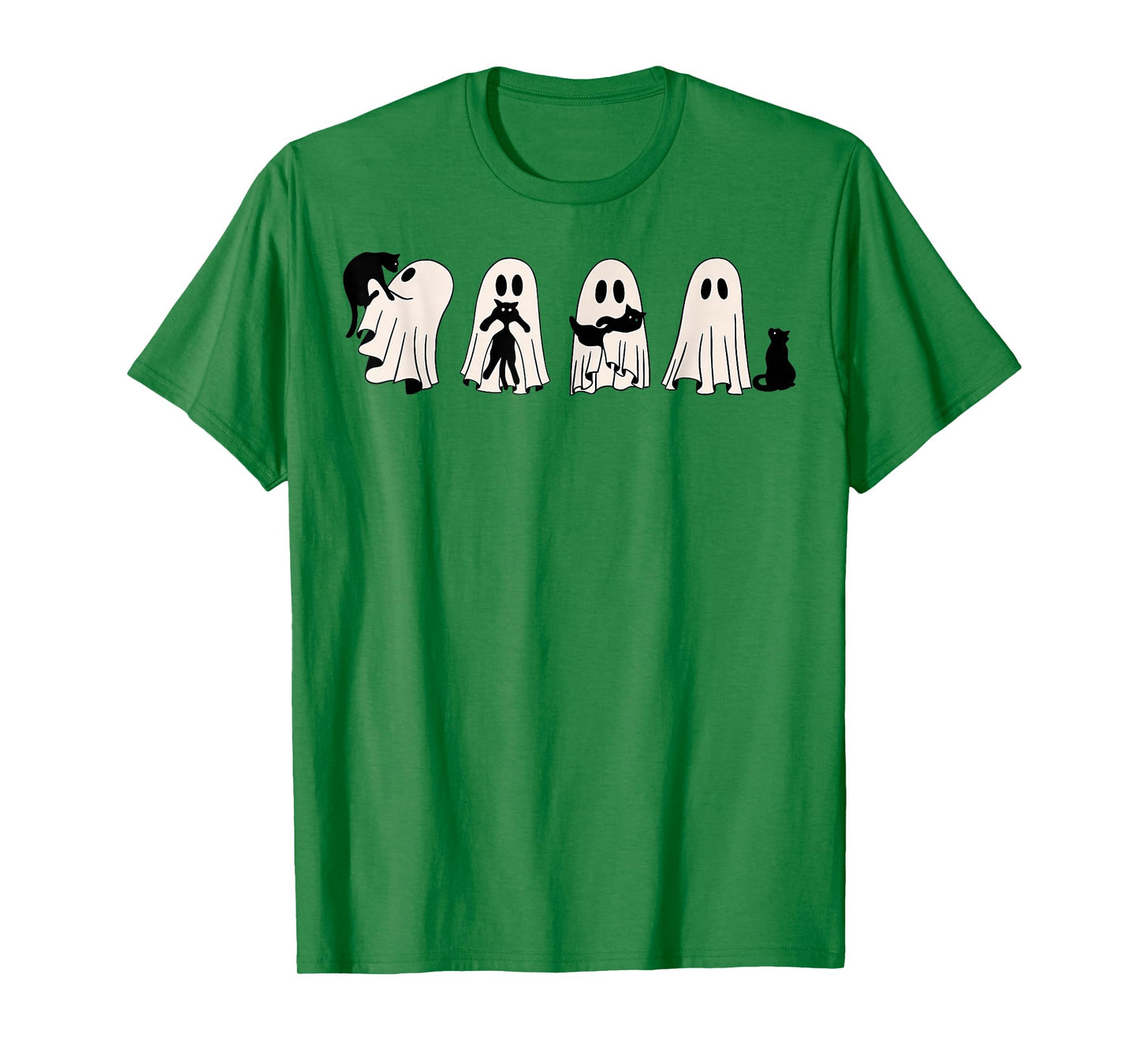 Ghost And Black Cat, Cute Ghost Holding Cat T-Shirt
