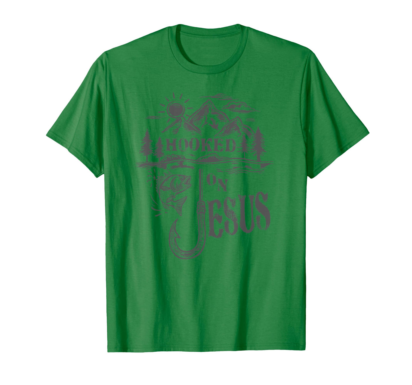 Hooked on Jesus Christ Faith Hope Love Christian T-Shirt
