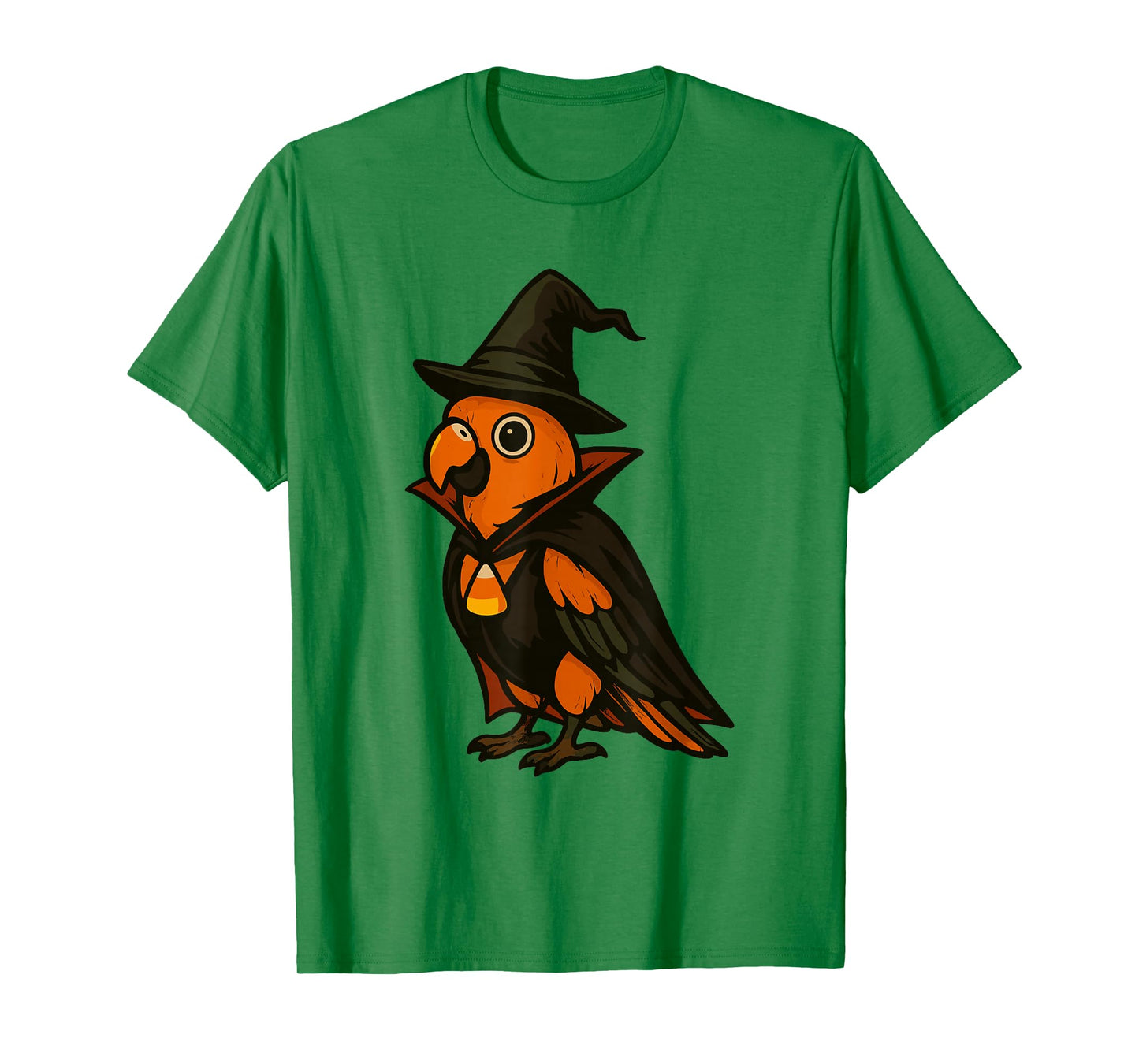 Halloween Parrot Dressed As a Witch Fun T-Shirt