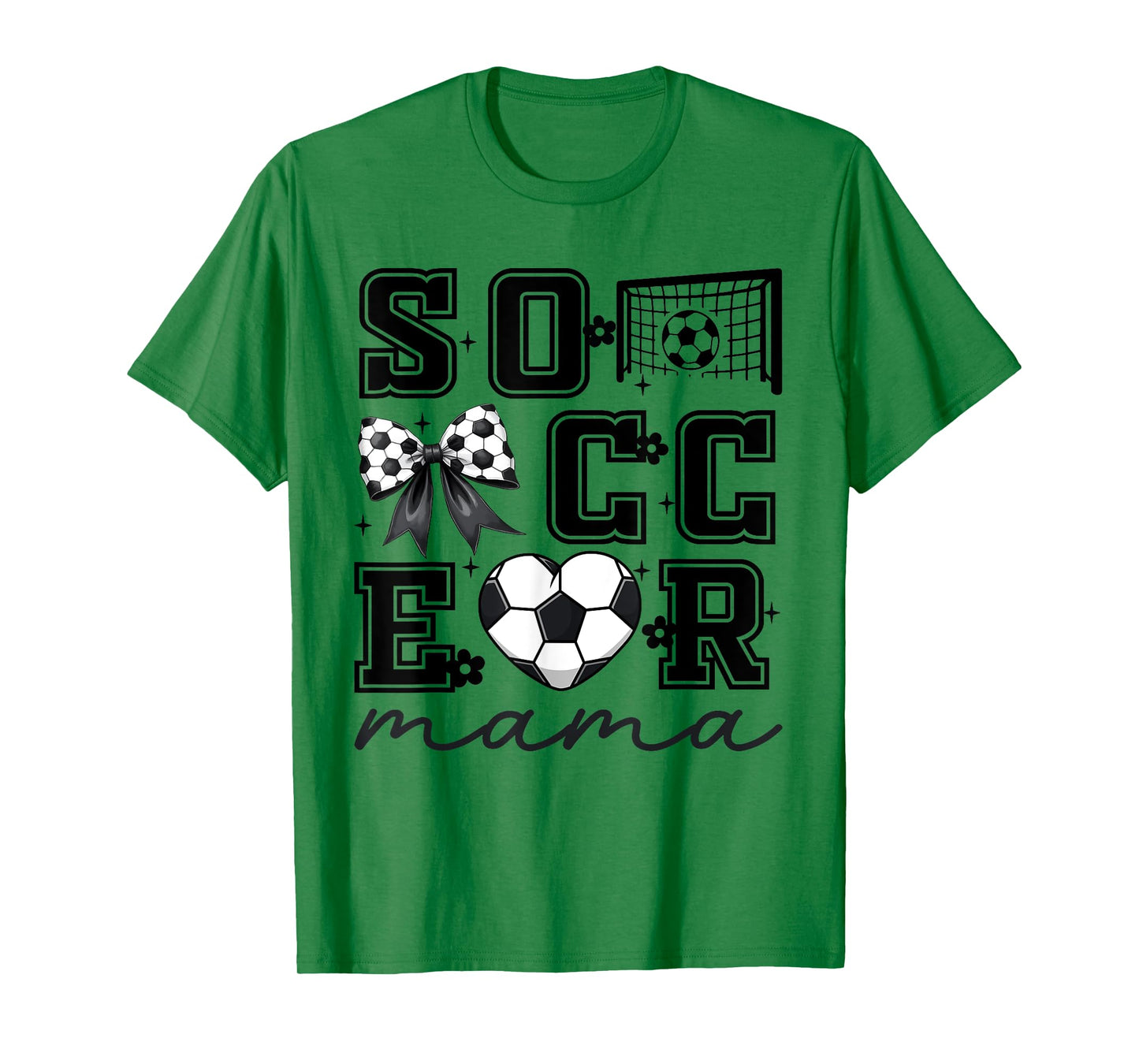 Soccer Mama Coquette Bow Funny Soccer Cheer Mama T-Shirt