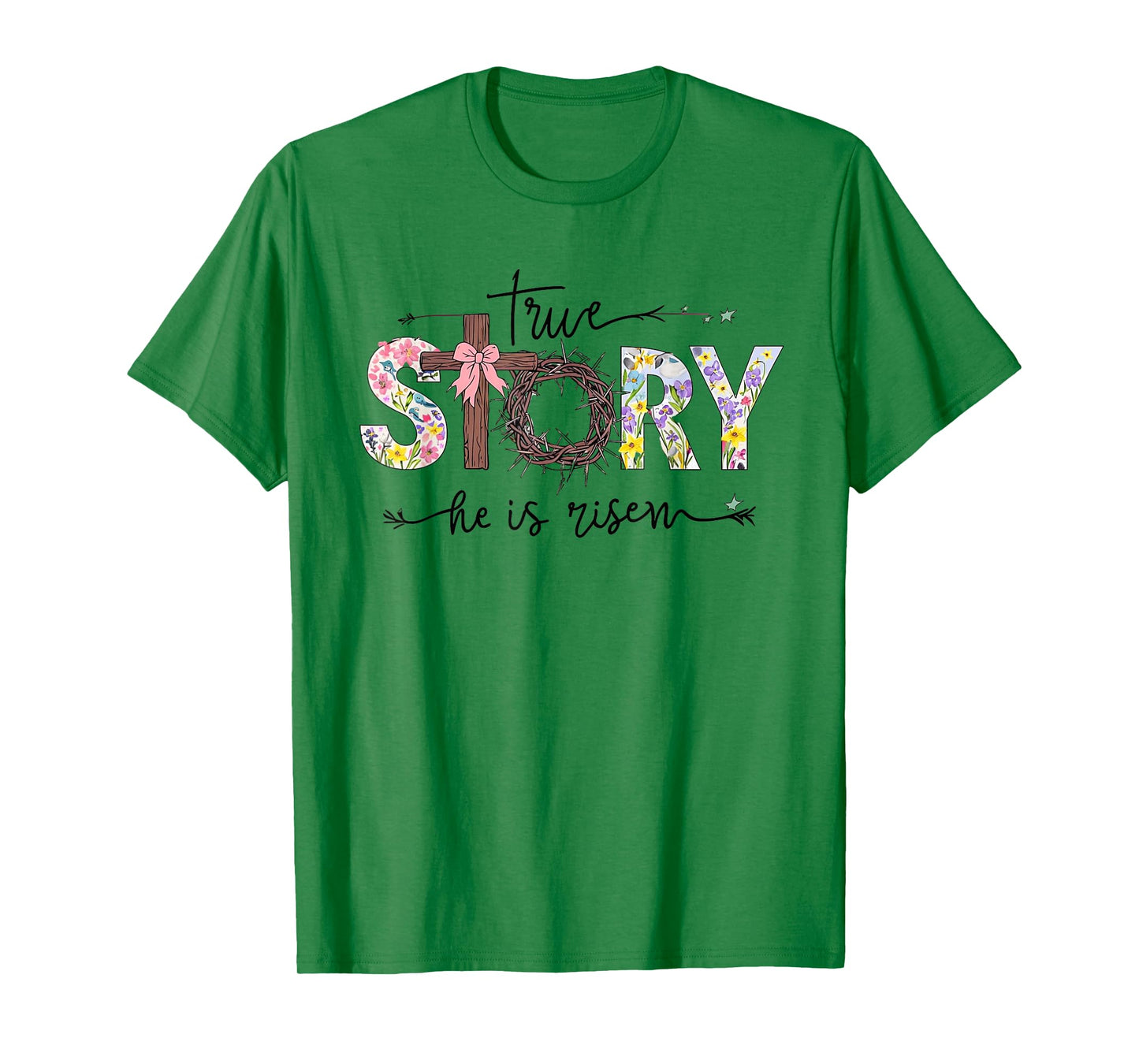 Trendy He Is Risen Christian Ladies Cute Popular Easter T-Shirt