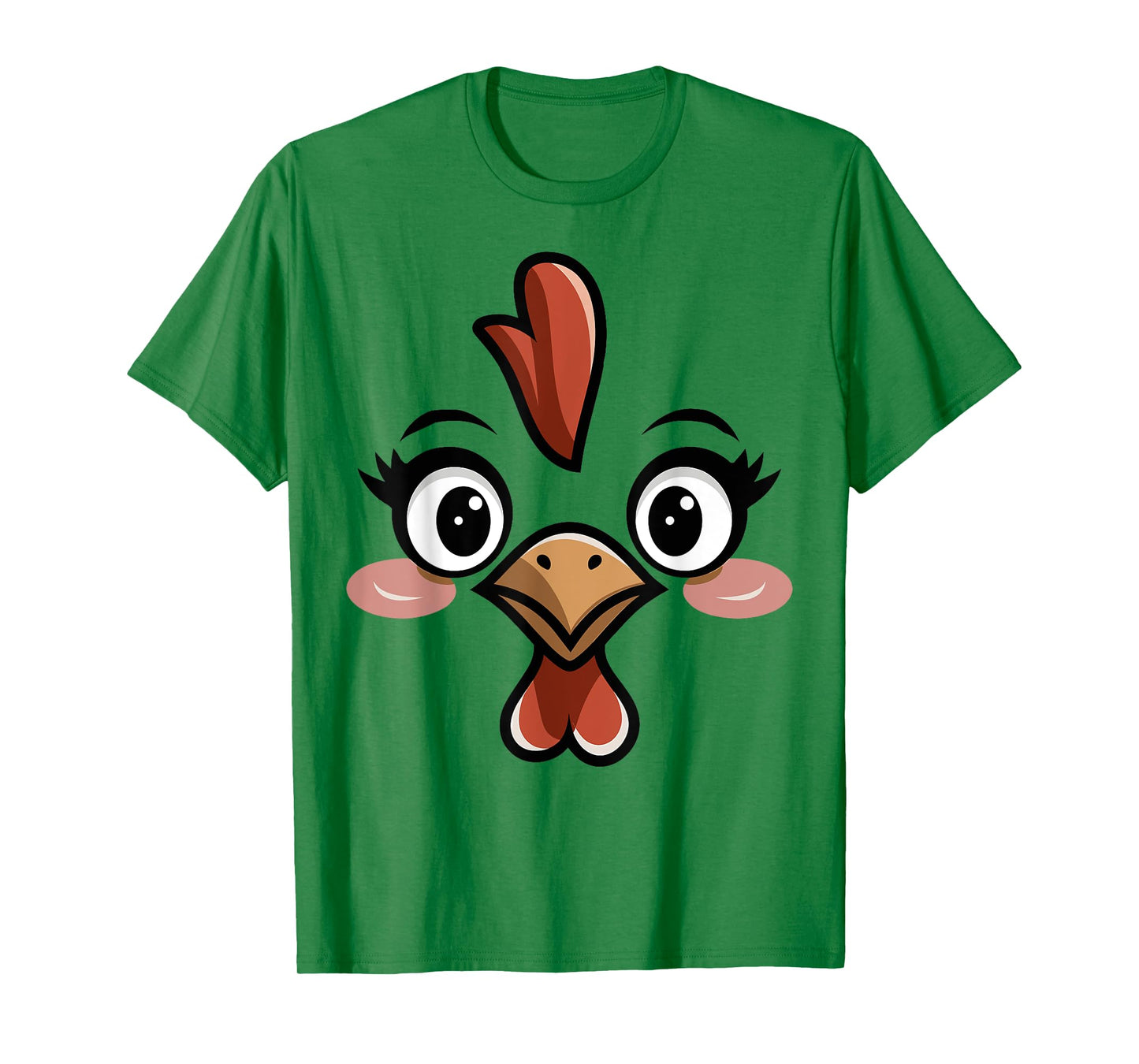 Novelty Last Minute Easy Halloween Party Stuff Halloween Chicken Face T-Shirt Women Kids Blue, White Size Small Classic Fit Round Collar Short Sleeve Cotton 60%, Polyester 40%