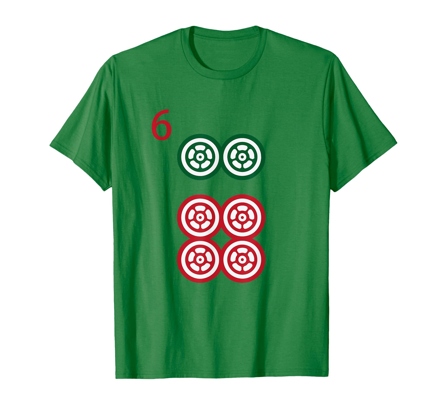 Chinese Mah Jong Dots Pinzu Six Tile Mahjong Costume T-Shirt