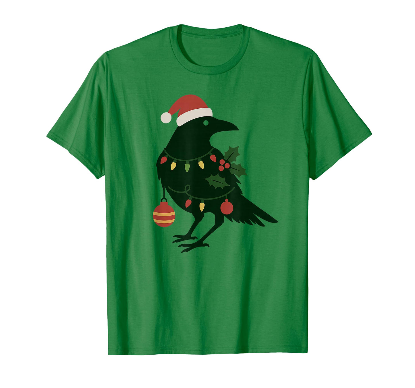Beautiful Black Crow Raven Bird Christmas Ornament Design T-Shirt