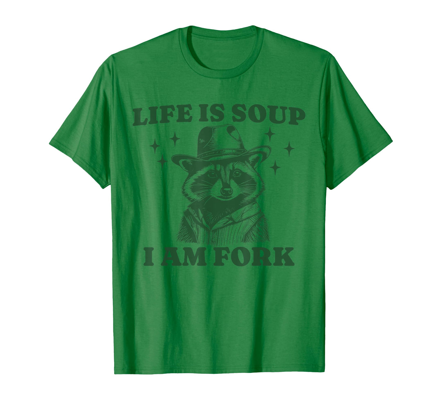 Funny Raccoon Meme Life Is Soup I Am Fork Vintage T-Shirt