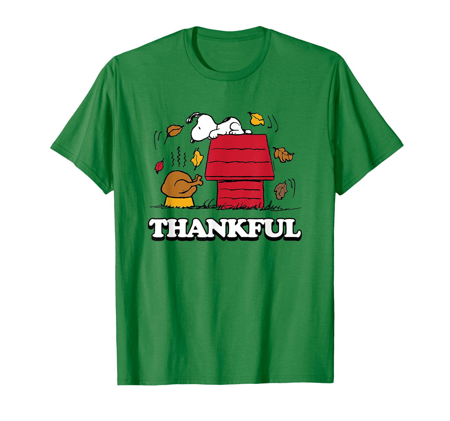 Peanuts - Snoopy Thankful Turkey with Fall Leaves T-Shirt