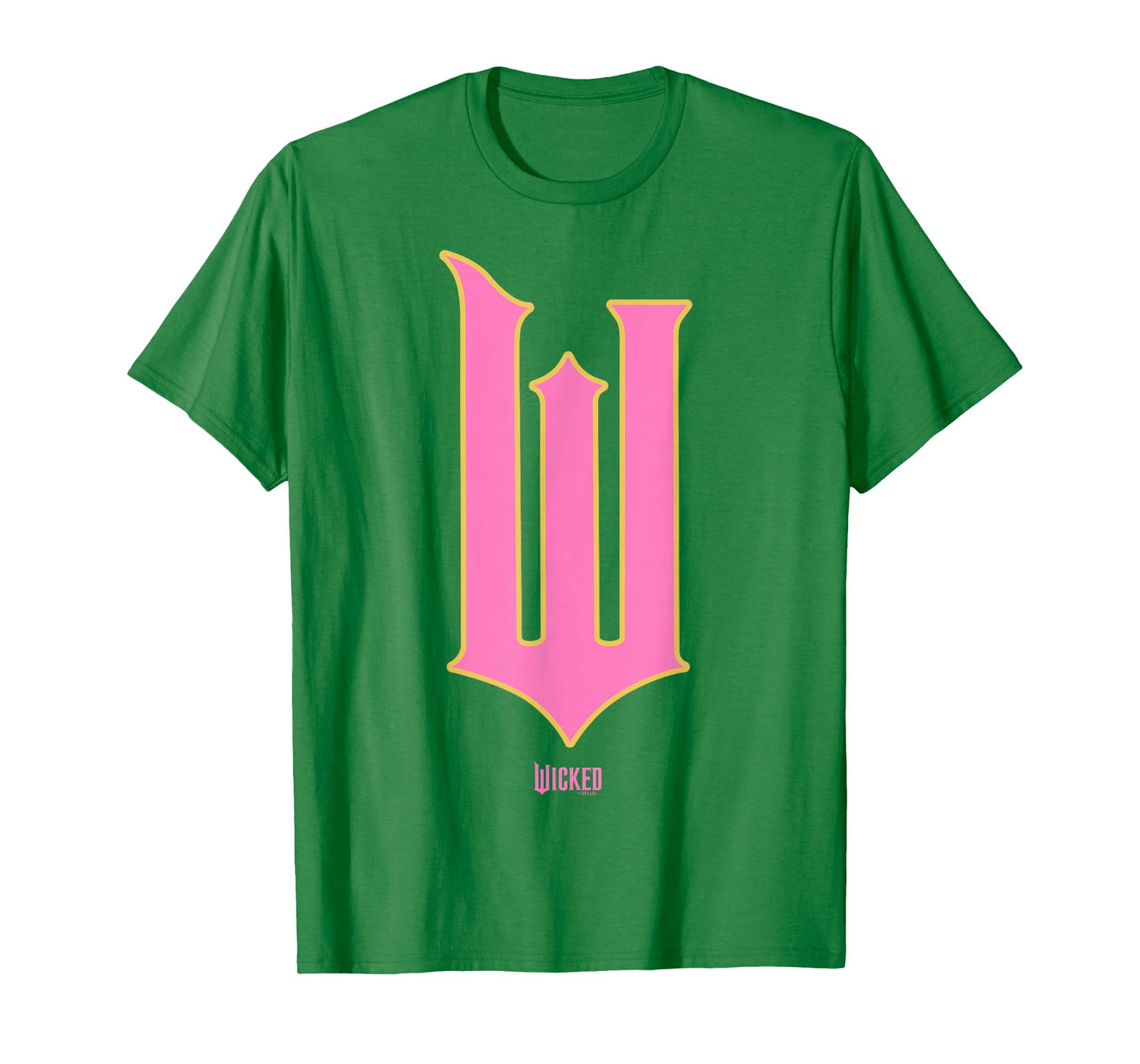 Wicked Movie W Logo Pink Goes Good With Green T-Shirt