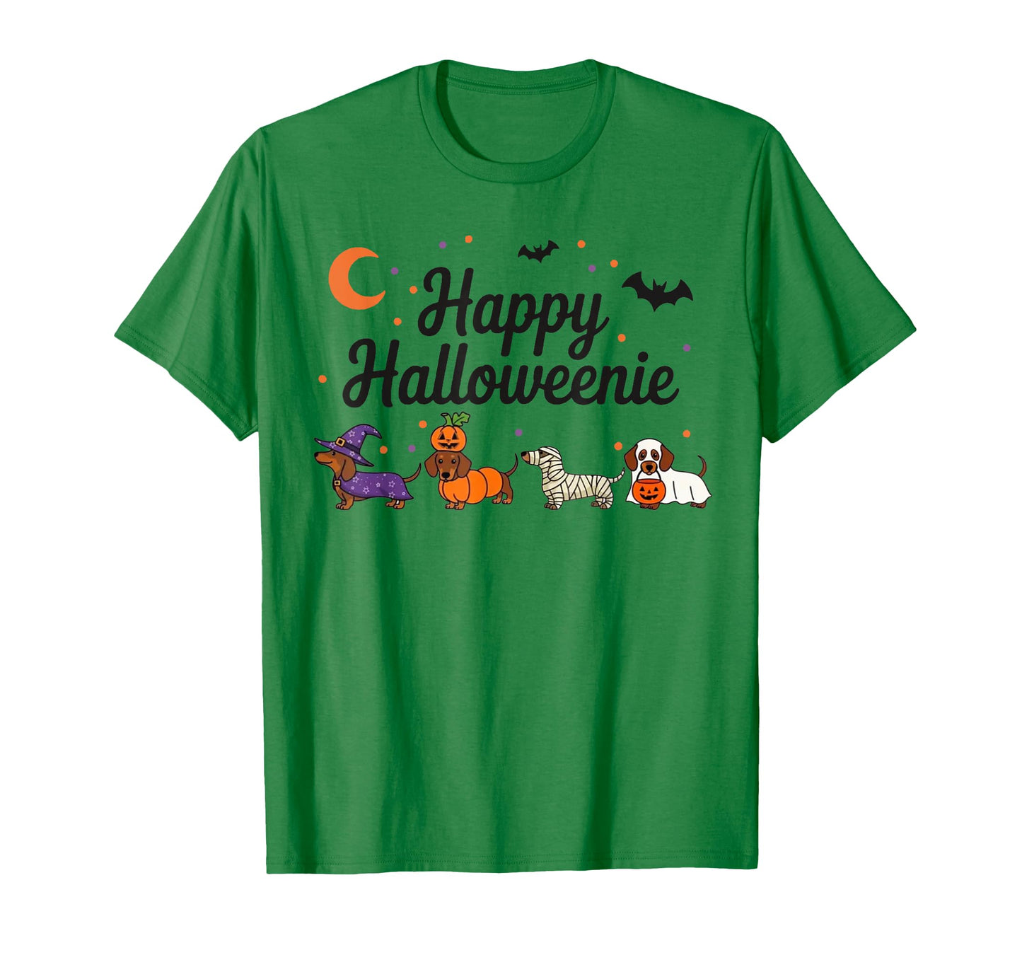 Weiner Dog Witch Happy Halloweenie Cute Halloween Dachshund T-Shirt