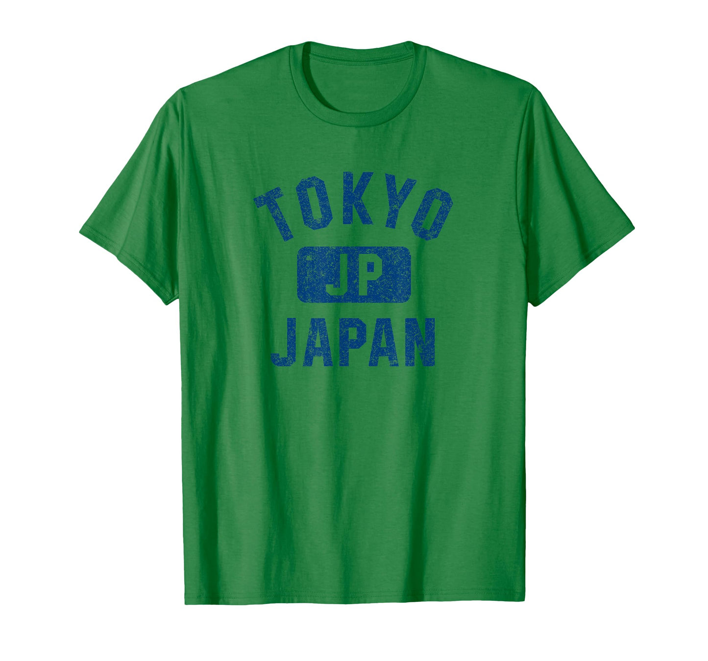 Tokyo Japan Gym Style Distressed Dark Blue Print T-Shirt