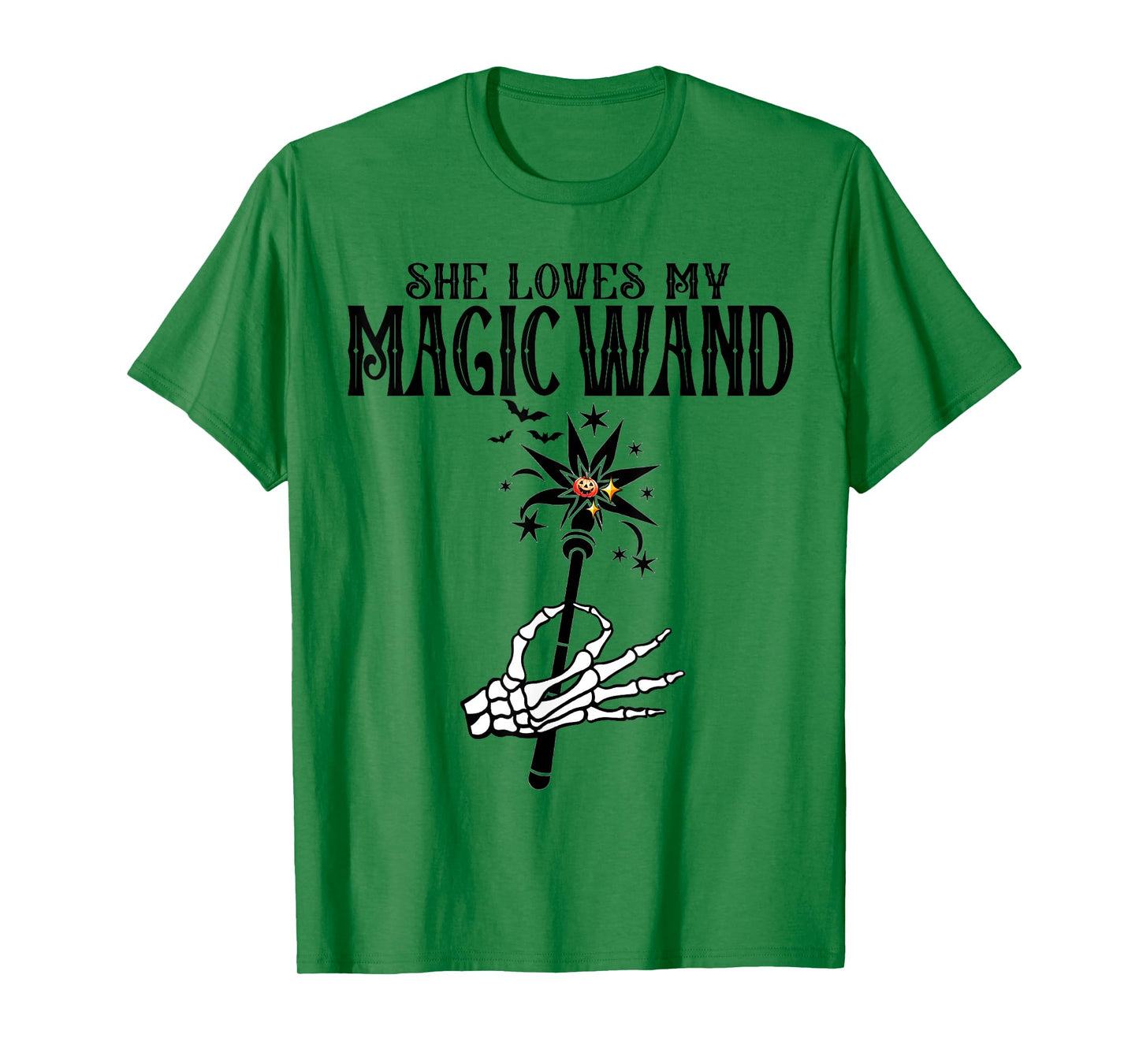 She Loves My Magic Wand I Like Her Pumpkins Skeleton Couples T-Shirt