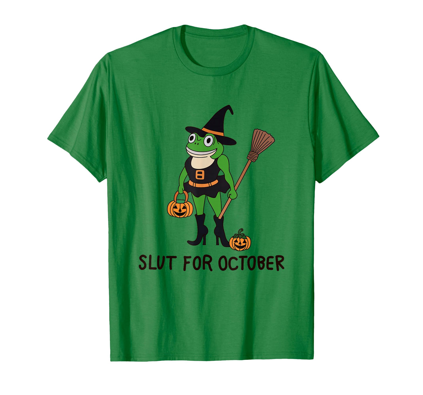 Slut for October Halloween Frog Wizard Frog Witch Frog Meme T-Shirt