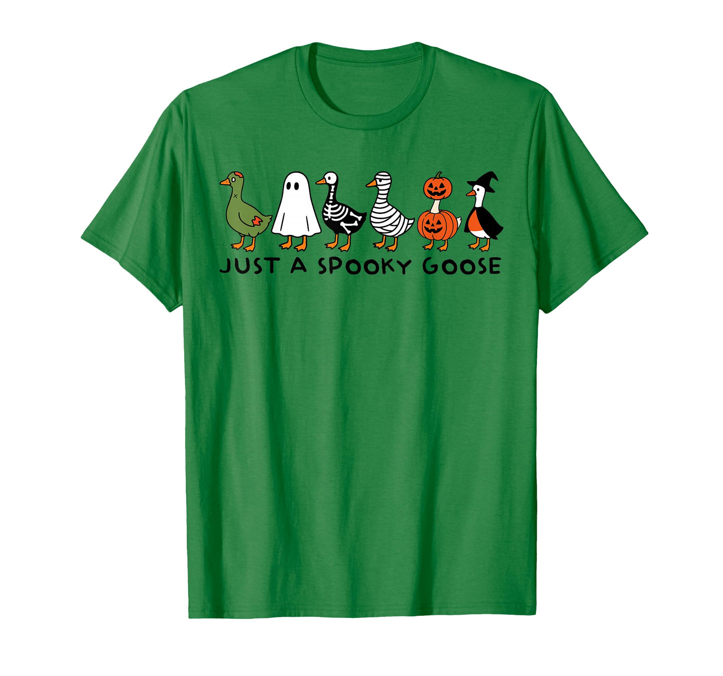 Just A Spooky Goose Funny Halloween Silly Animal Witch Duck T-Shirt